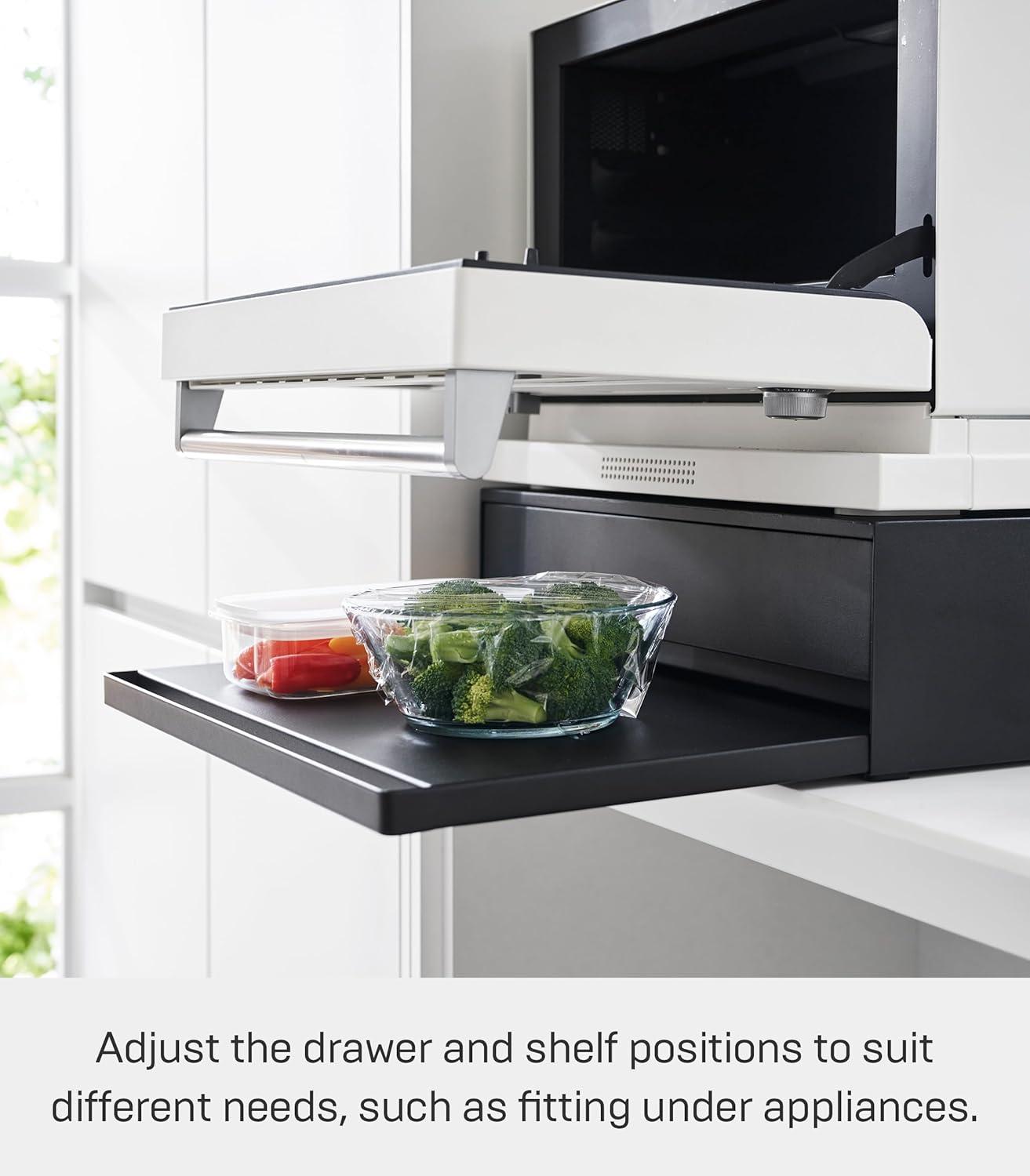 Yamazaki Home Yamazaki Home Countertop Drawer With Pull-Out Shelf, Steel, Holds 37 Lbs