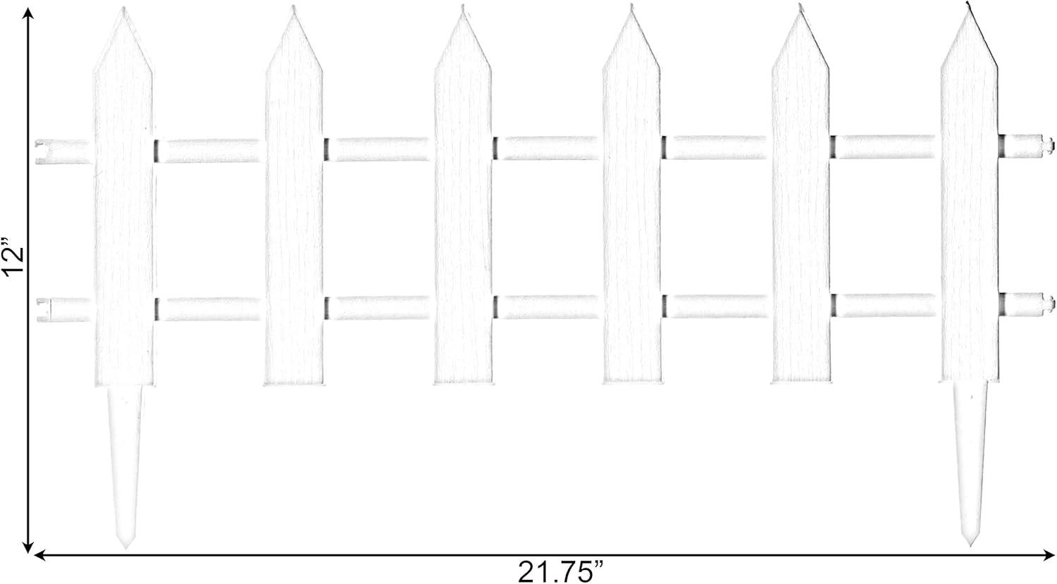 Gardenised Vinyl Wrought Iron- Look Garden Ornamental Edging, Lawn Picket Fence Landscape Panel Border, Flower Bed Barrier, One Piece