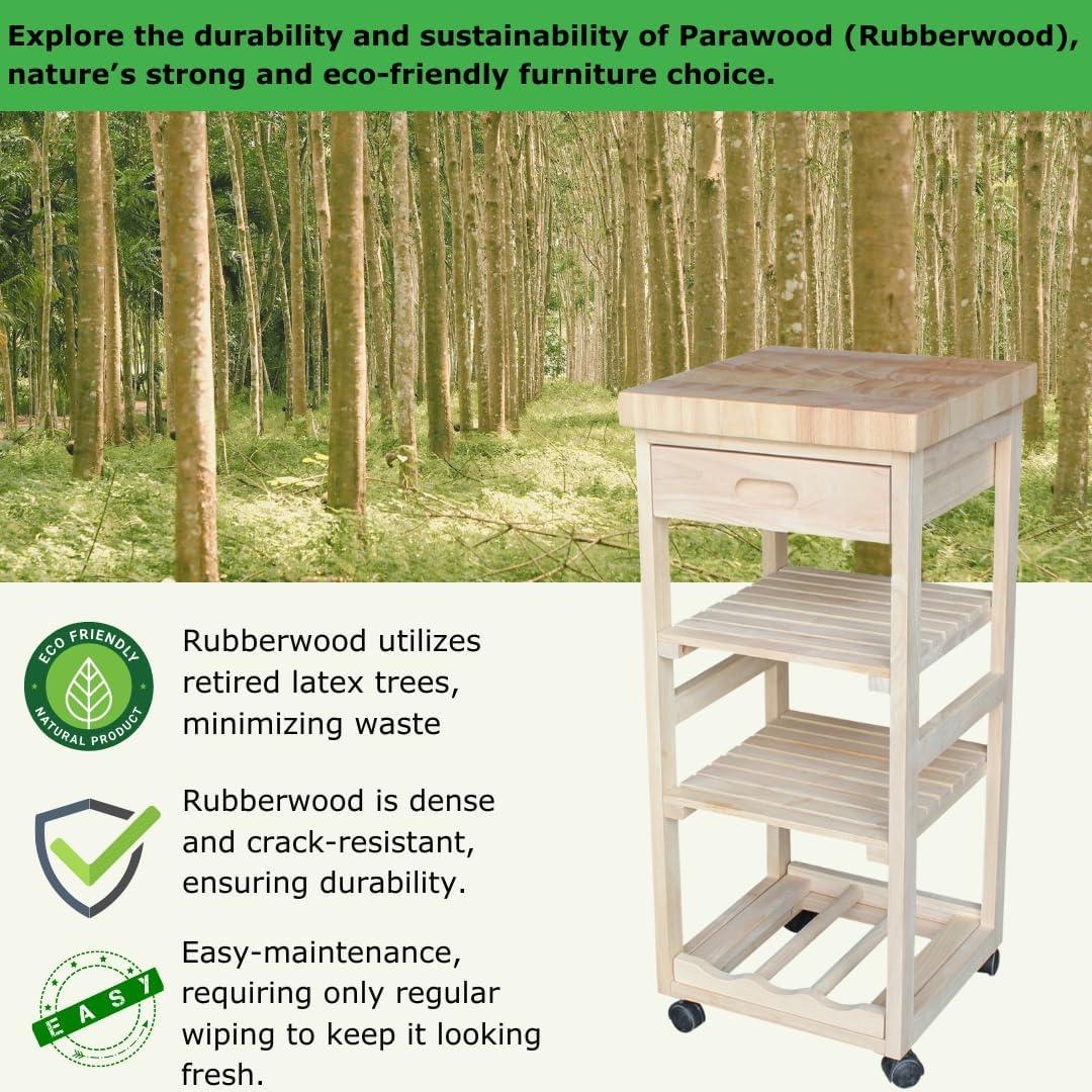 Ashley Kitchen Trolley - Unfinished - International Concepts