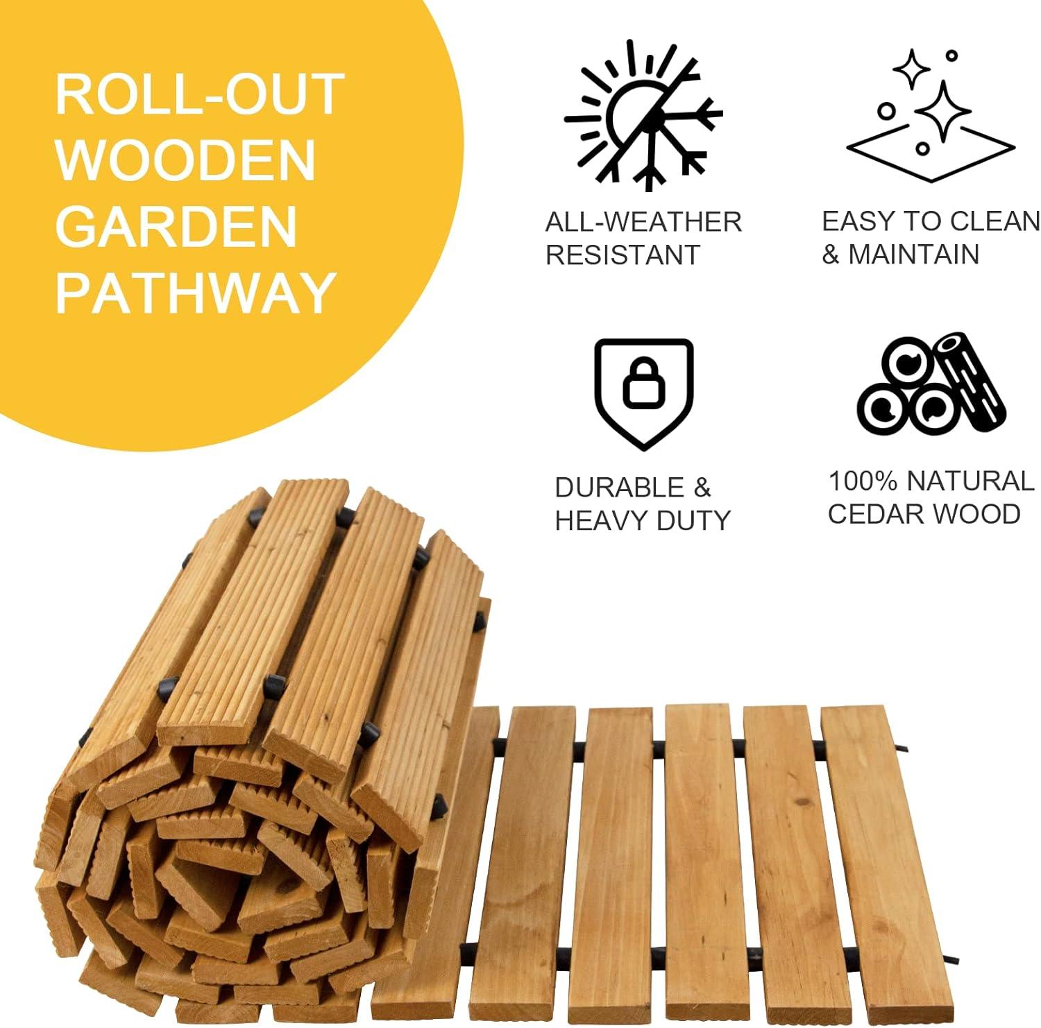 8' Natural Cedar Roll-Out Garden Pathway