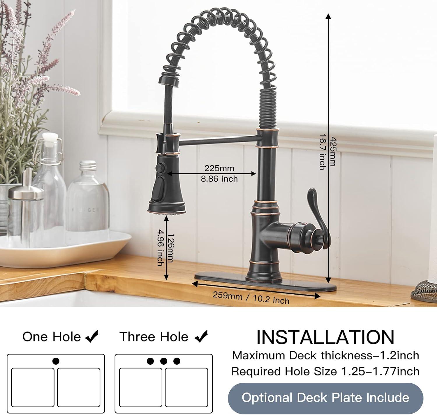 Single Handle 3 Spray Pull Down Sprayer Kitchen Faucet