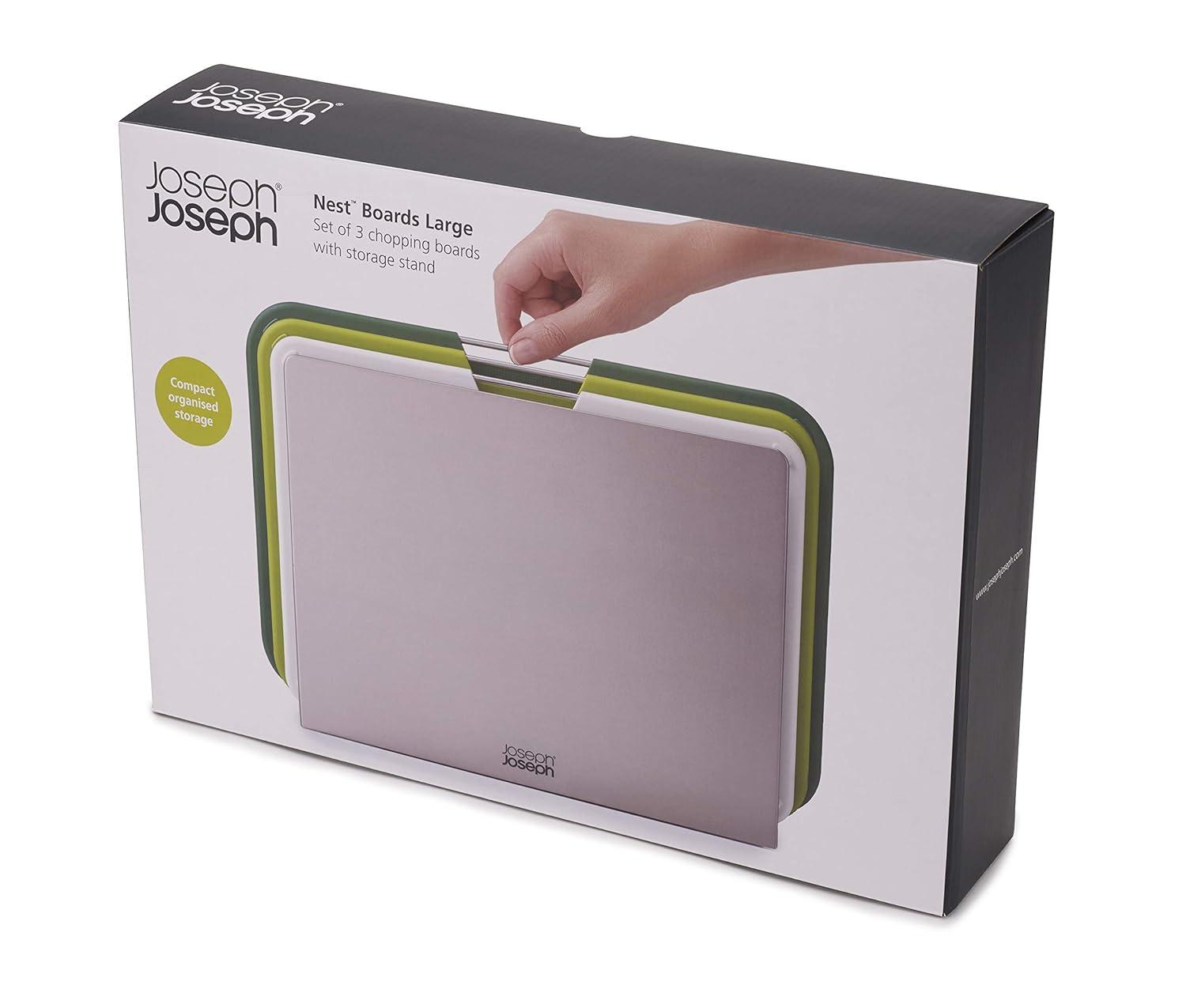 Joseph Joseph Color-Coded Plastic Cutting Board Set with Stand