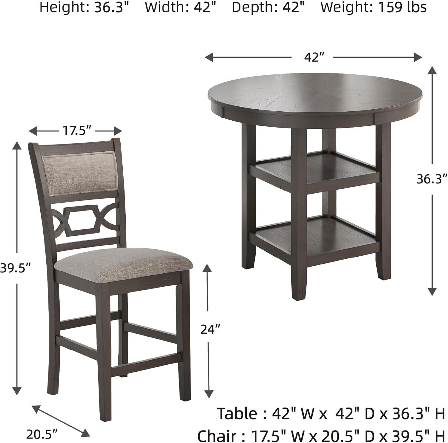 Ashley Furniture Wrenning Gray Counter Height Dining Table Set - Set of 5