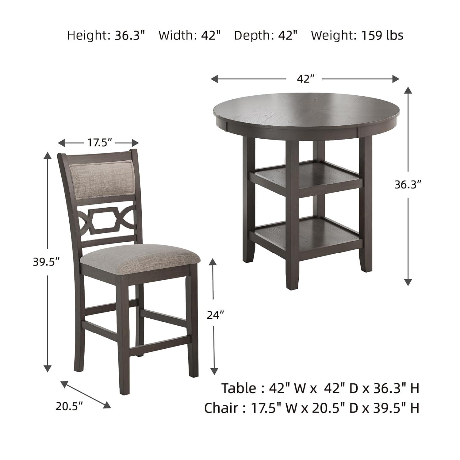 Ashley Furniture Wrenning Gray Counter Height Dining Table Set - Set of 5