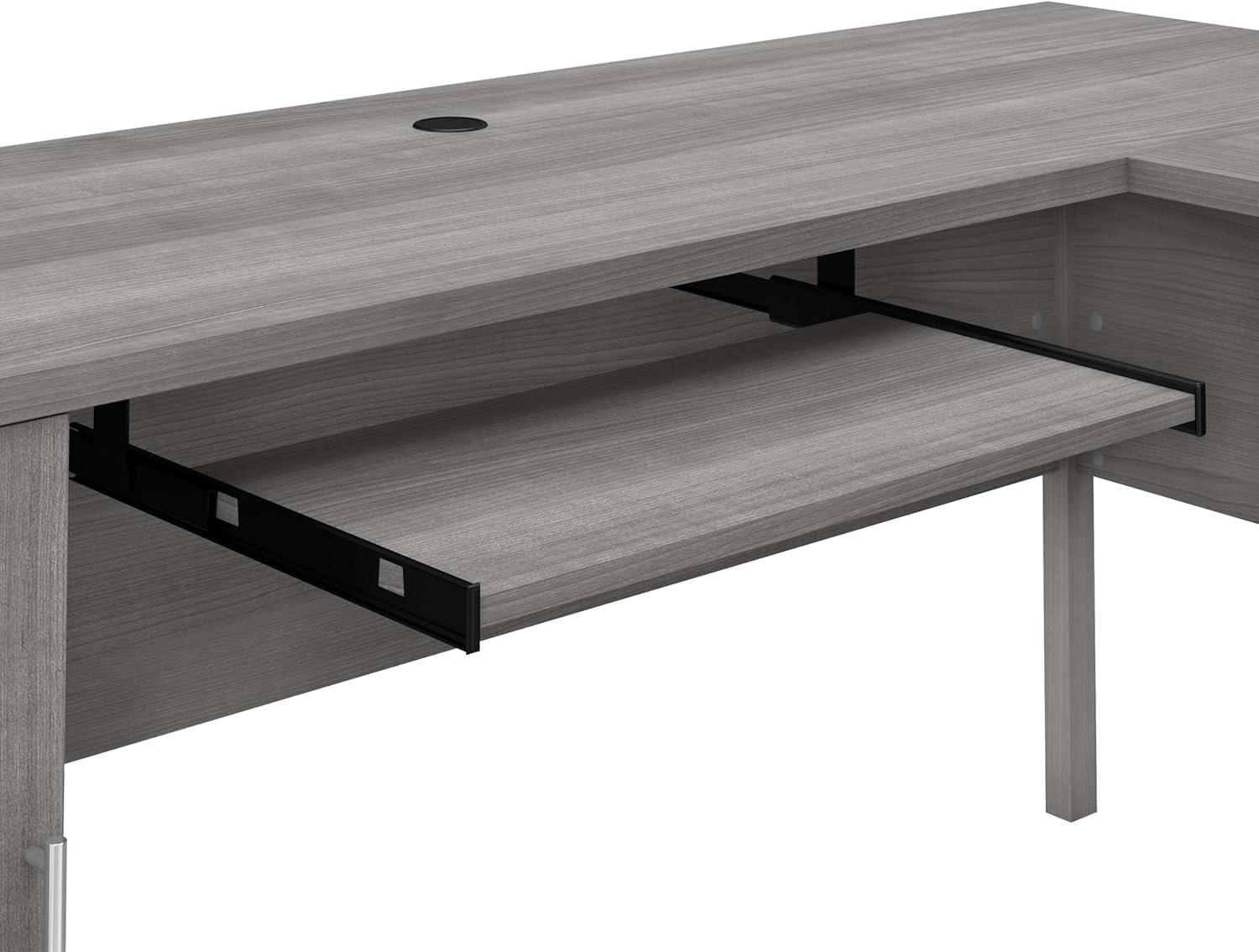Bush Furniture Somerset 60" L Shaped Desk with Storage, Platinum Gray