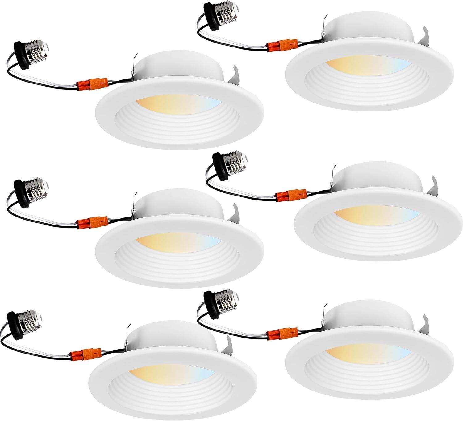 5.5'' White Selectable LED Retrofit Recessed Lighting Kit, 6-Pack