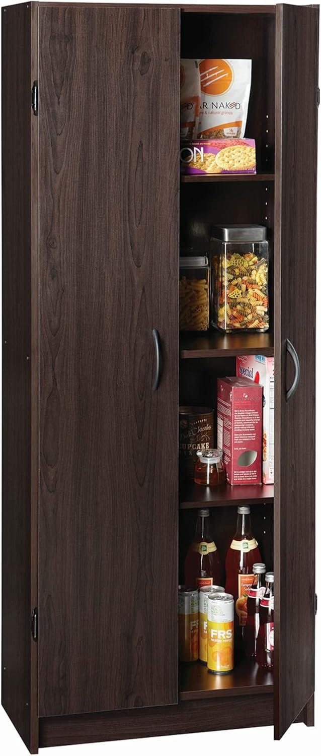 Cabinet Cupboard with 2 Doors, Adjustable Shelves Standing, Storage for Kitchen, Laundry, or Utility Room, Espresso