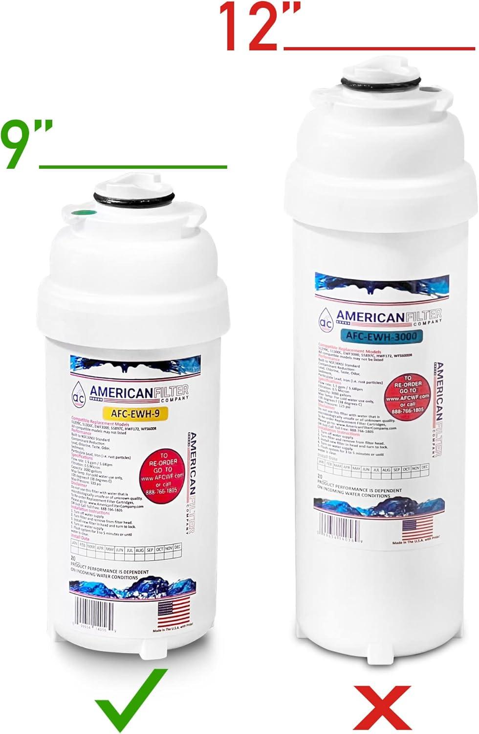 AFC Brand , Water Filters , Model # AFC-EWH-9 , Compatible with MABFTL8WSSK,LMABFTLDDWSLK,LMABFTLDDWSSK,LMABFWS RF - 3 Pack - Made in U.S.A.