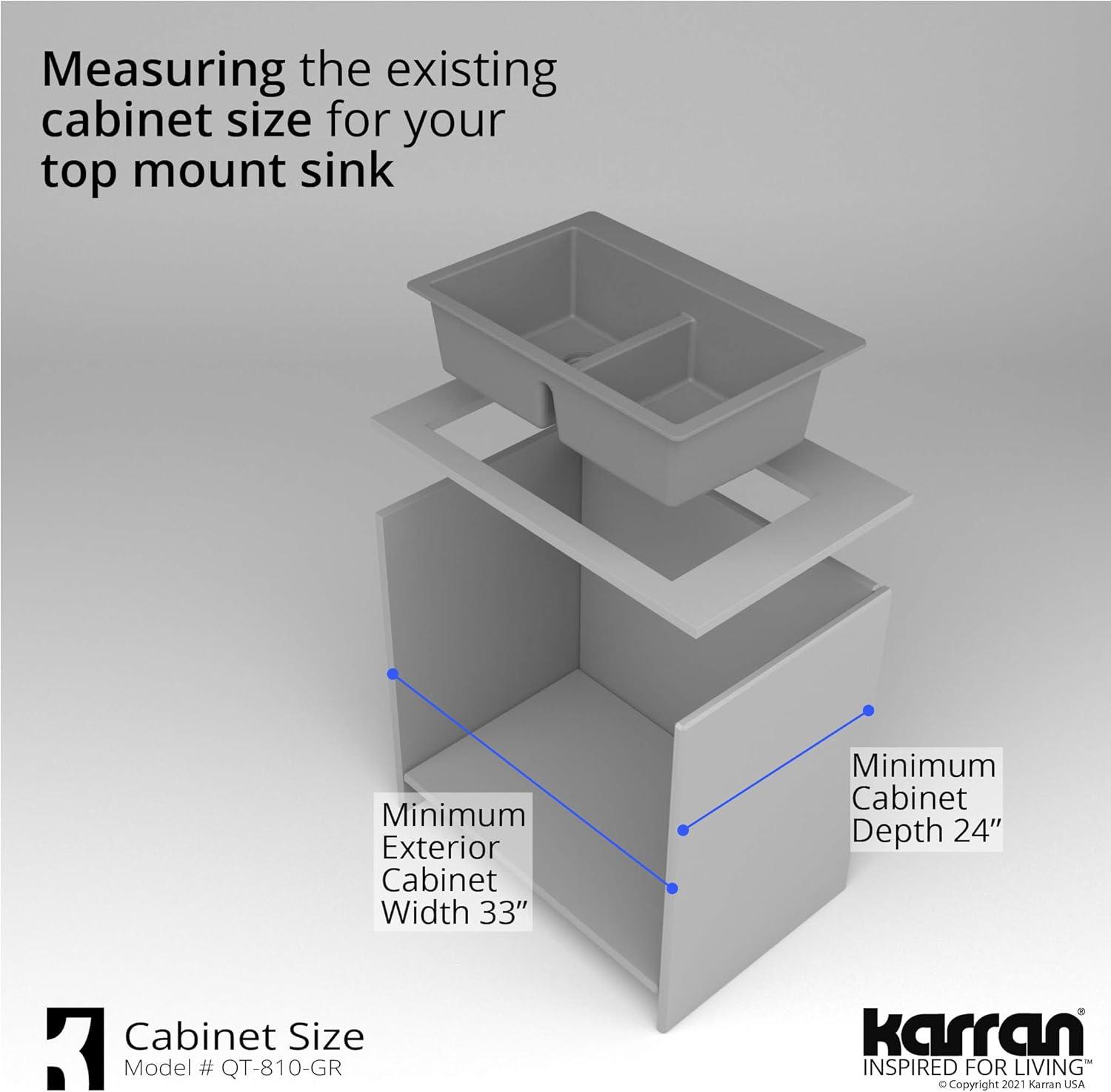 Karran Quartz 33'' X 22'' 50/50 Double Bowl Composite Drop-in Kitchen Sink