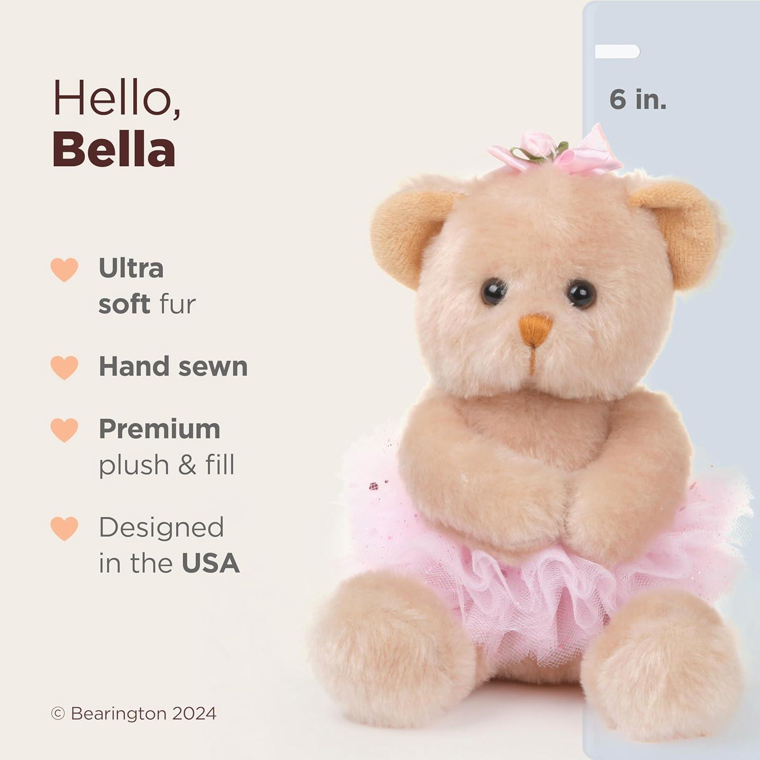 Bearington Bearington Collection Bella Plush Ballerina Teddy Bear Stuffed Animal, 6 Inch