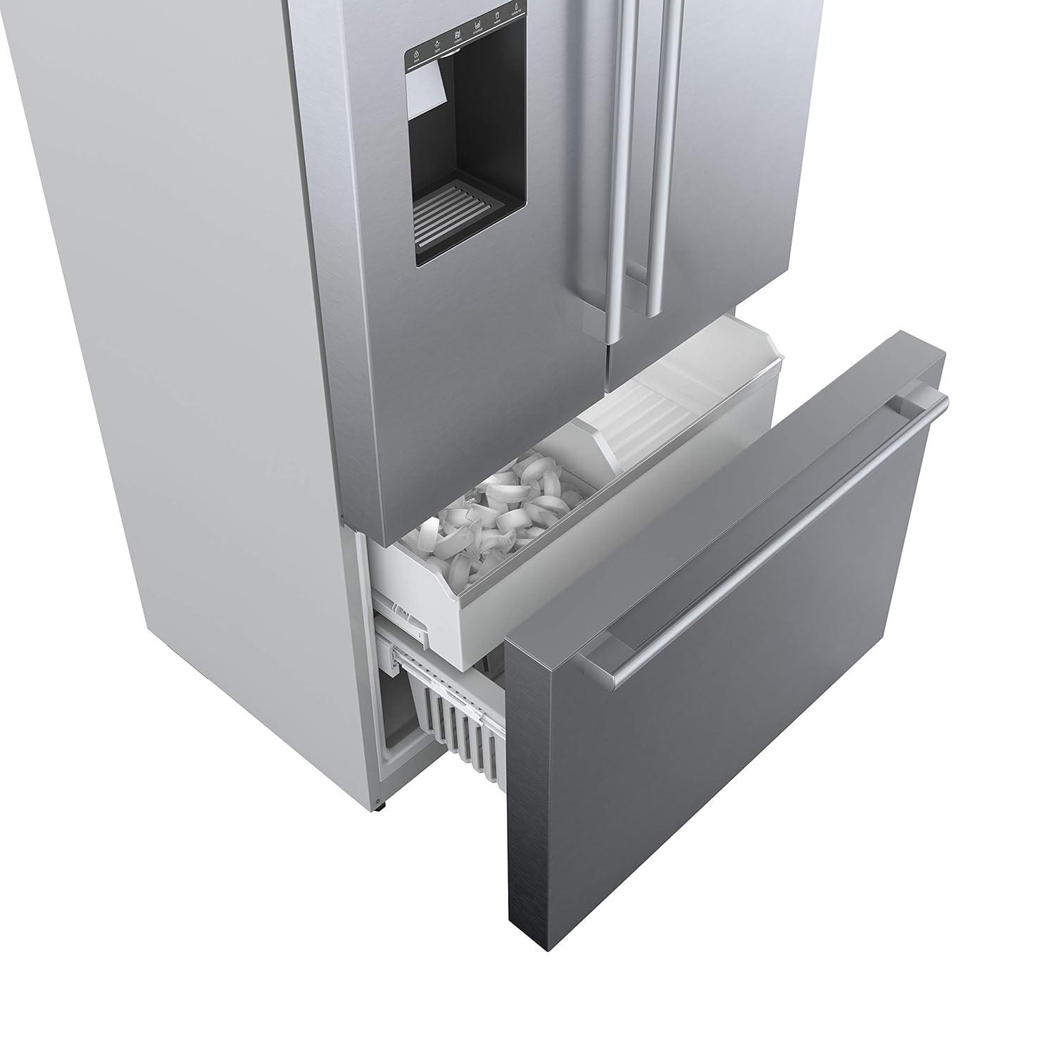 Bosch - 500 Series 36-Inch Smart French Door Standard-Depth Refrigerator With Quickicepro, Anti-Fingerprint, External Water & Ice, Home Connect