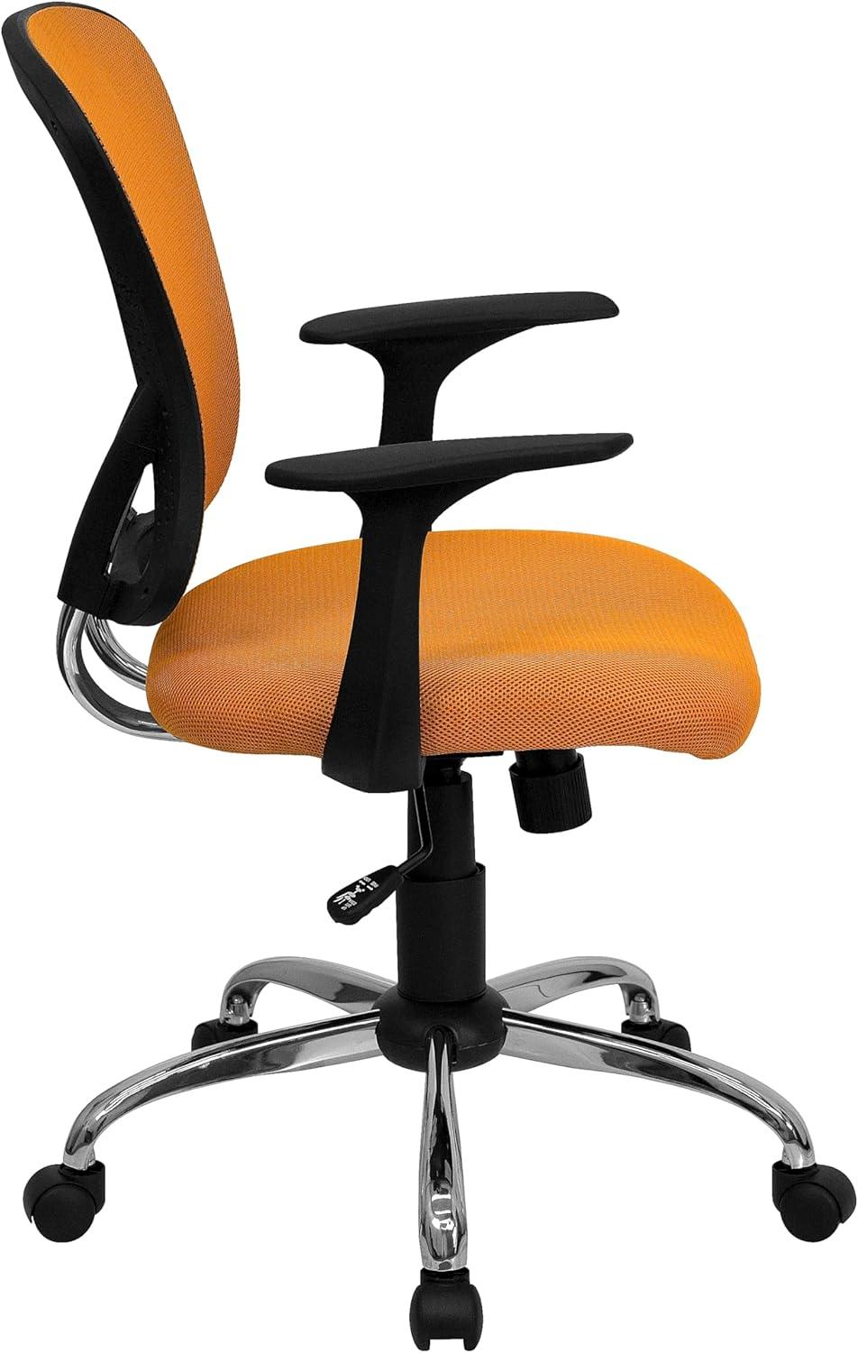 Flash Furniture Mid-Back Mesh Swivel Task Office Chair with Chrome Base and Arms