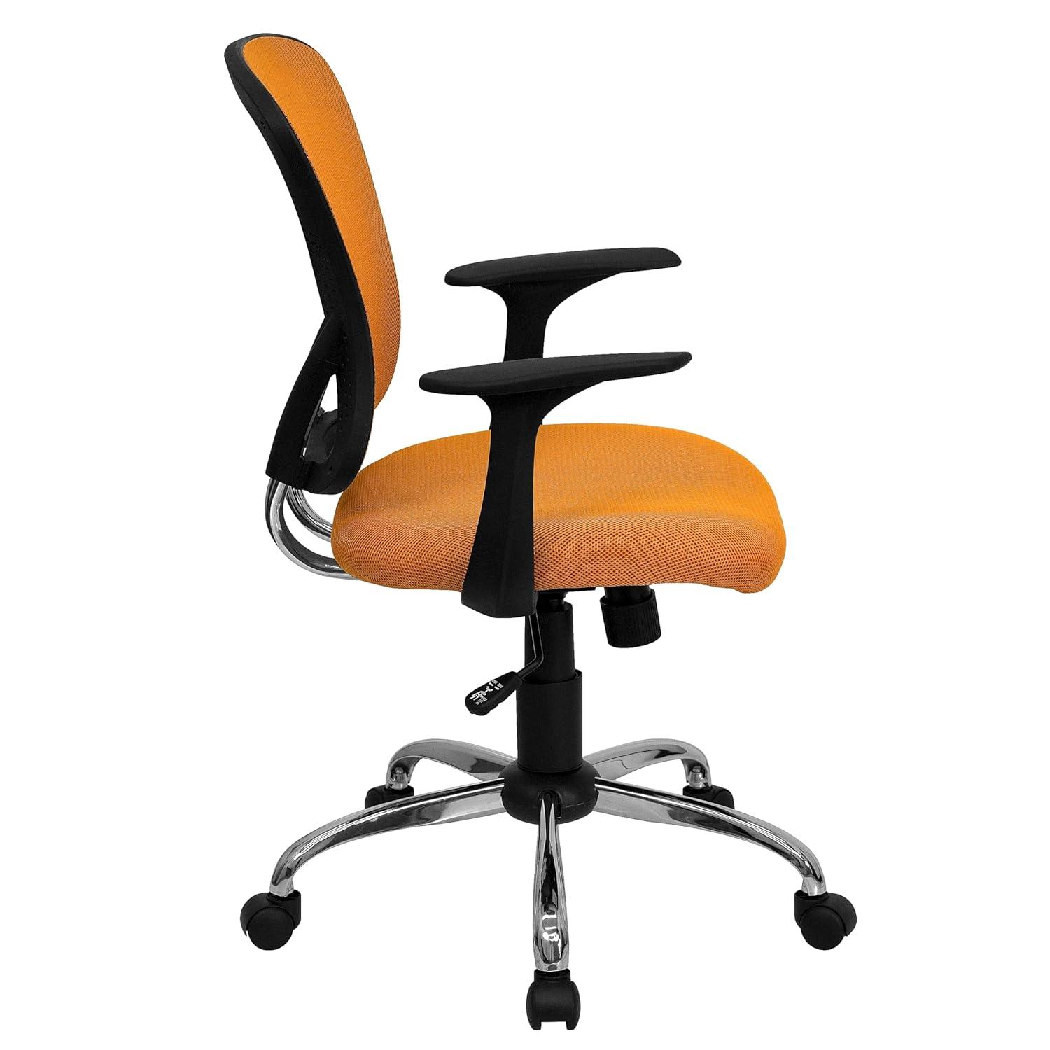 Flash Furniture Mid-Back Mesh Swivel Task Office Chair with Chrome Base and Arms