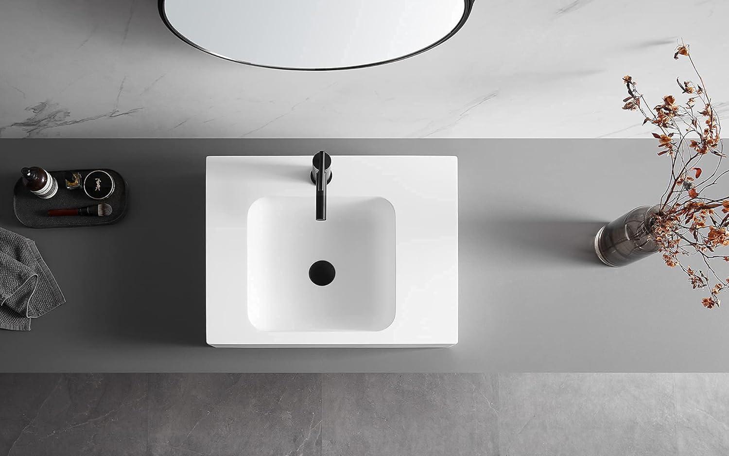 Serene Valley 18.11'' Solid Surface Square Bathroom Sink