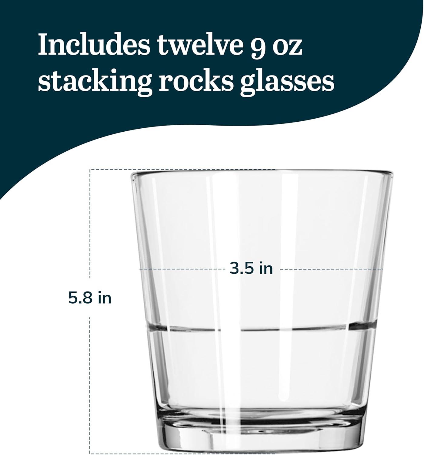 Libbey Restaurant Basics Libbey Stacking Double Old Fashioned Glasses (Set of 12)