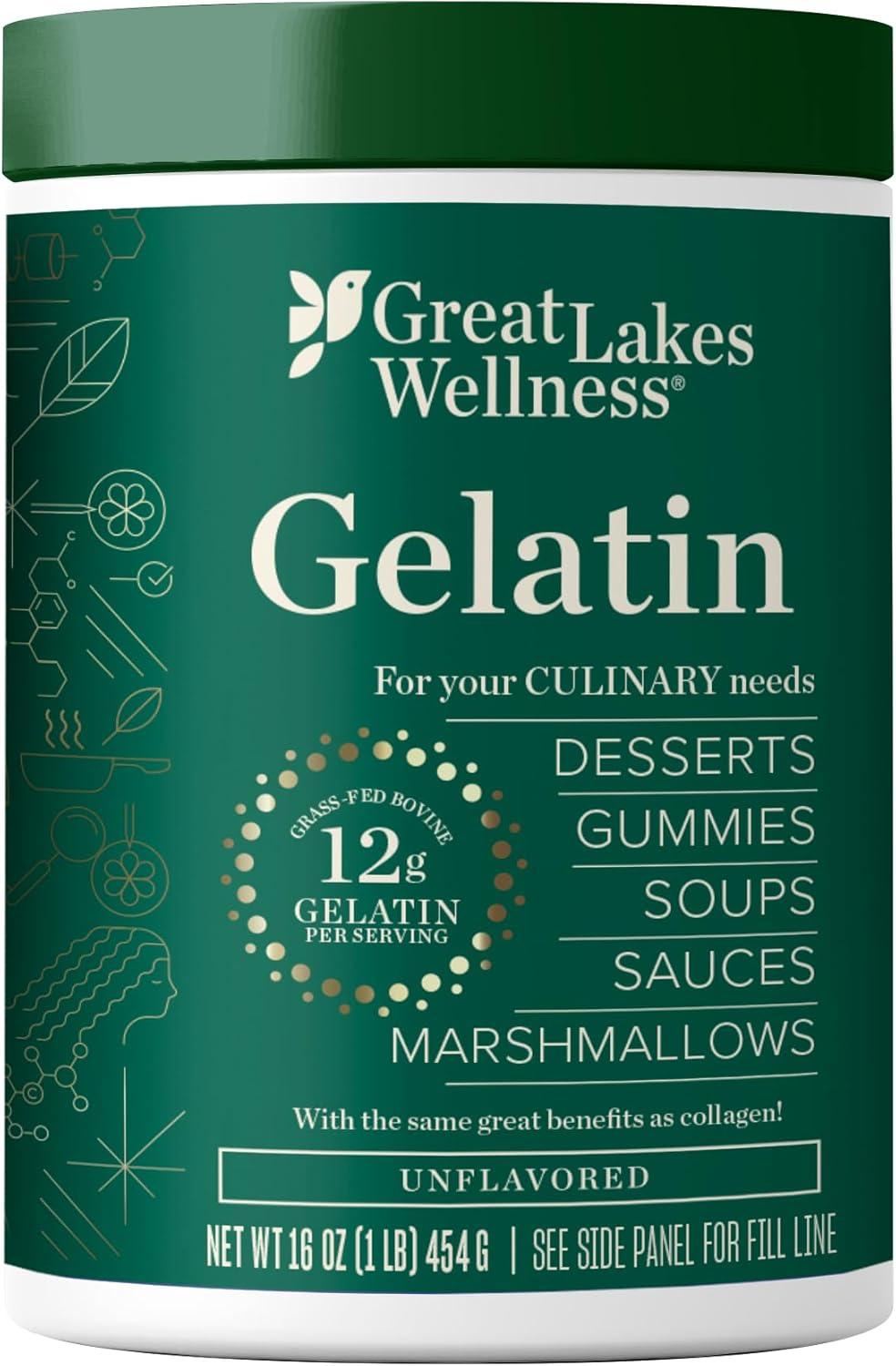 Great Lakes Wellness Culinary Gelatin Unflavored - Case of 1 - 16 oz