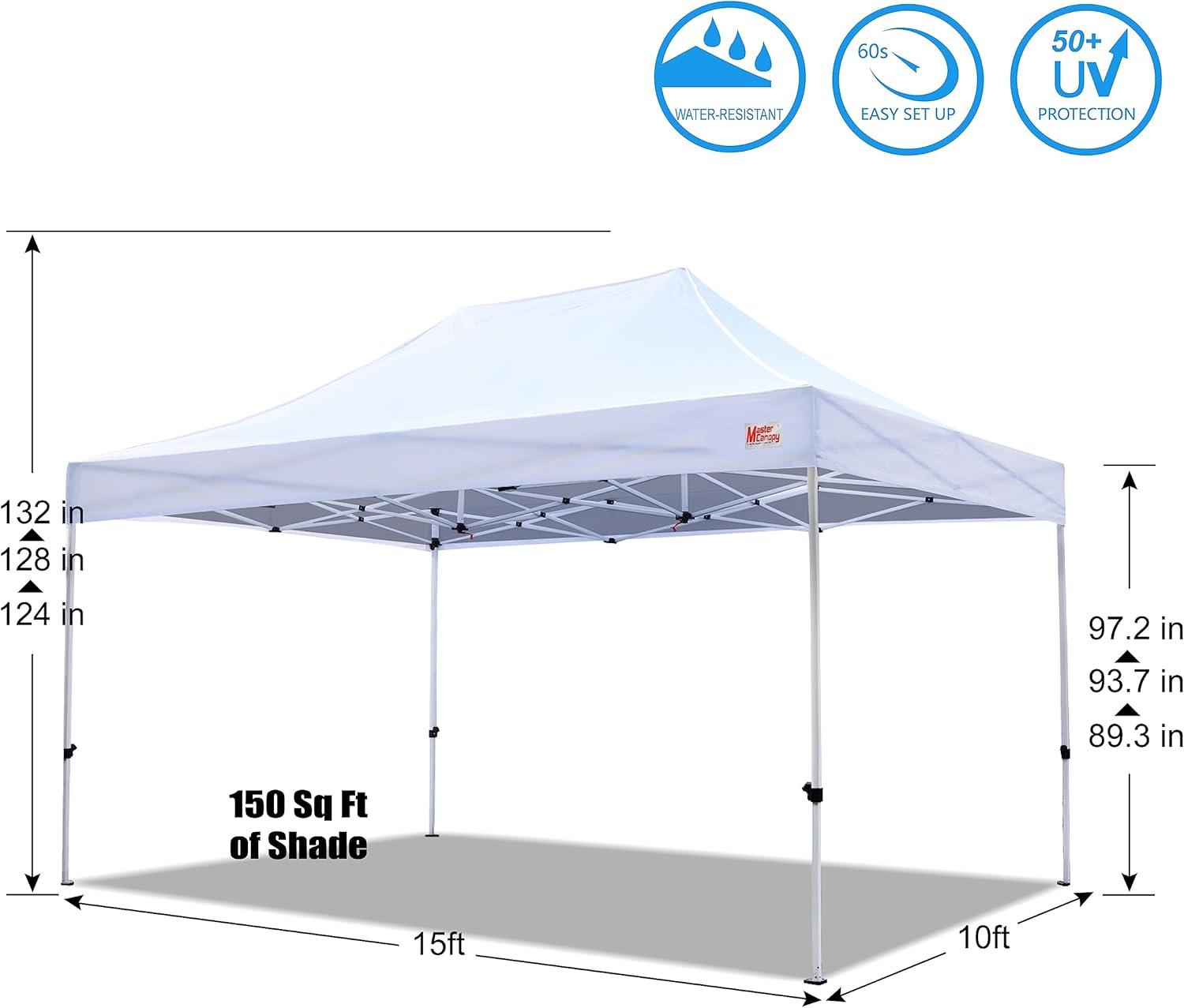 MASTERCANOPY Replacement Pop Up Canopy Top (10x15, White)