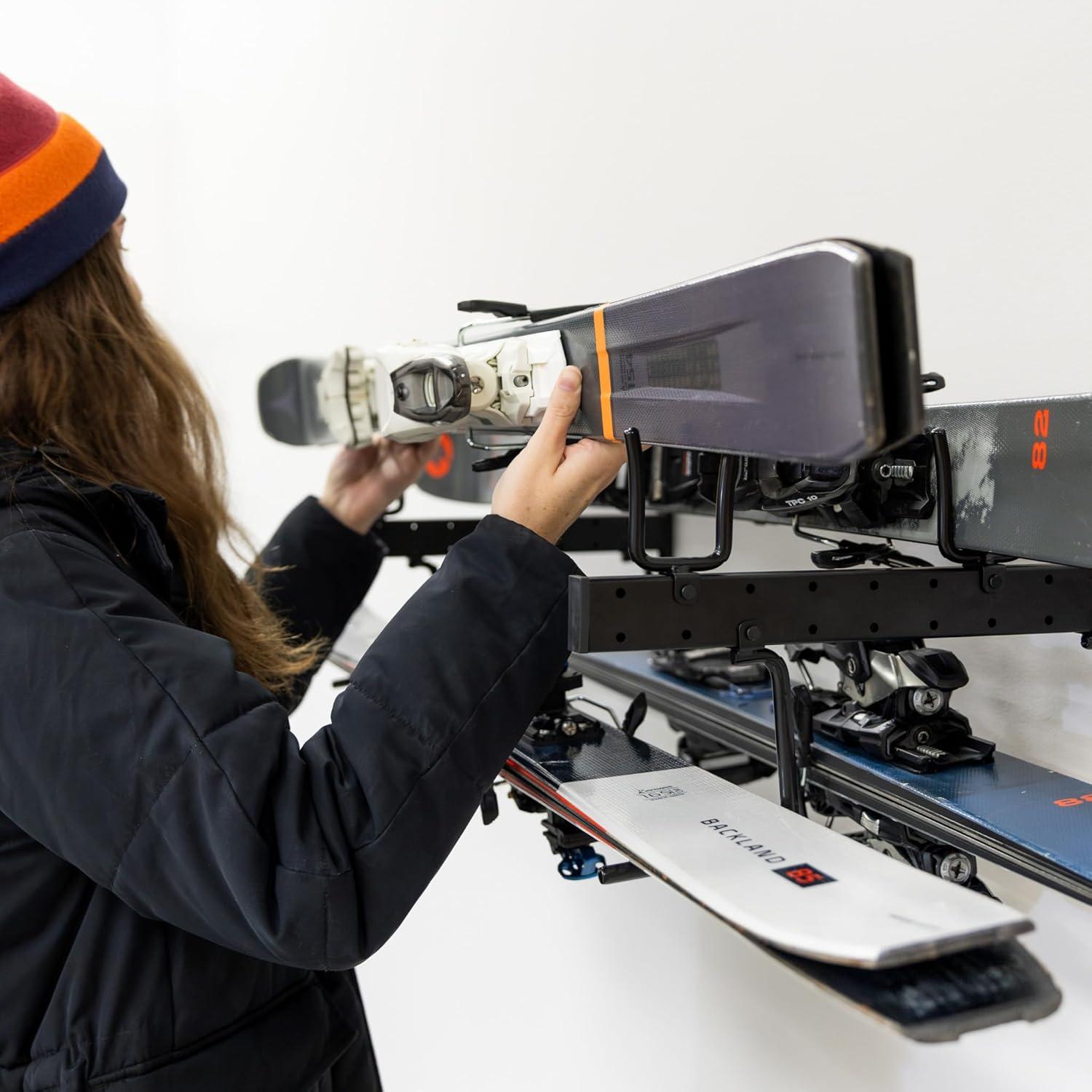 StoreYourBoard Cascade Snowboard & Ski Organizer | Horizontal Wall Mount