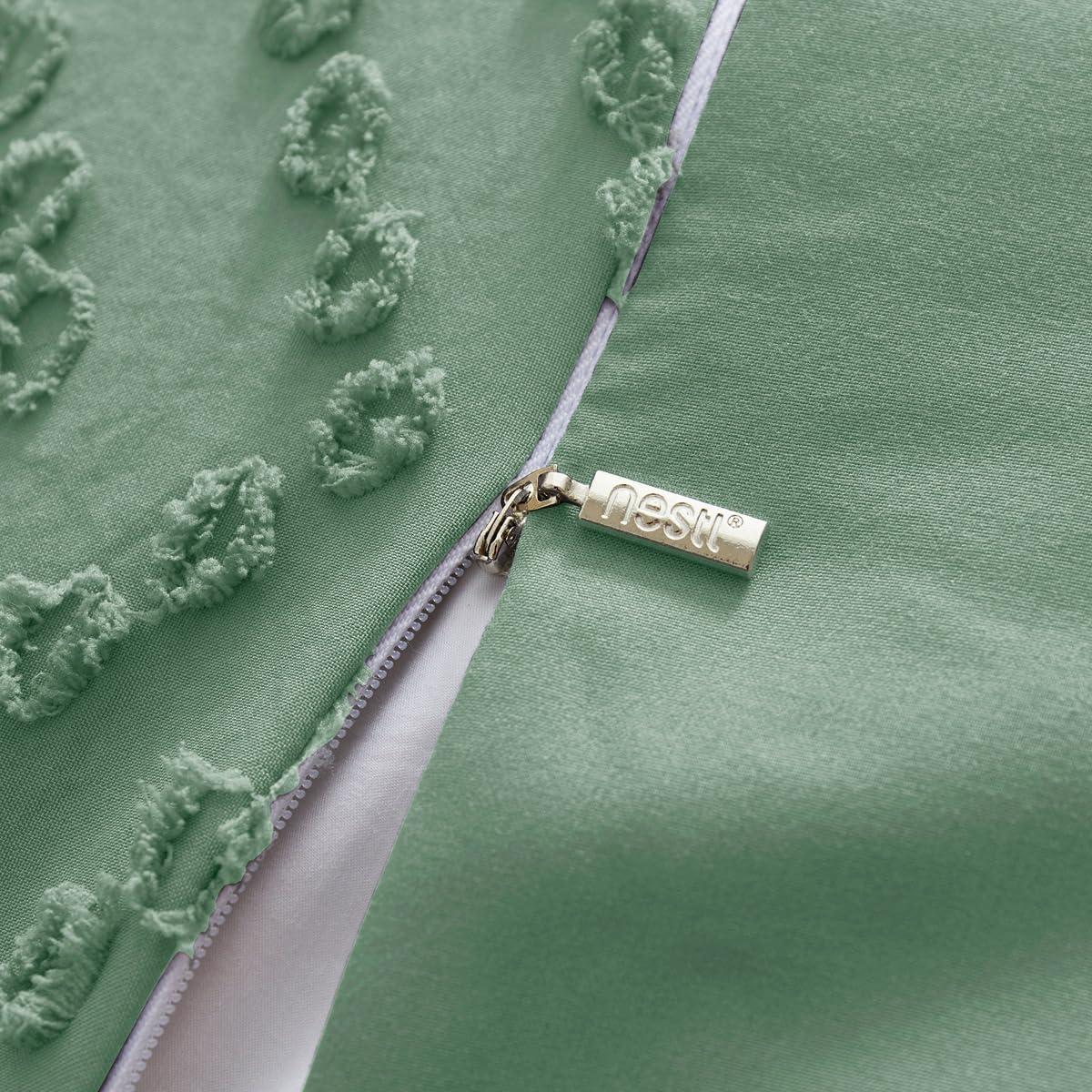 Boho Bedding King Duvet Cover Set - 3 Piece Tufted Double Brushed Boho Duvet Cover with Zipper Closure, 104x90 Inches and 2 Pillow Shams