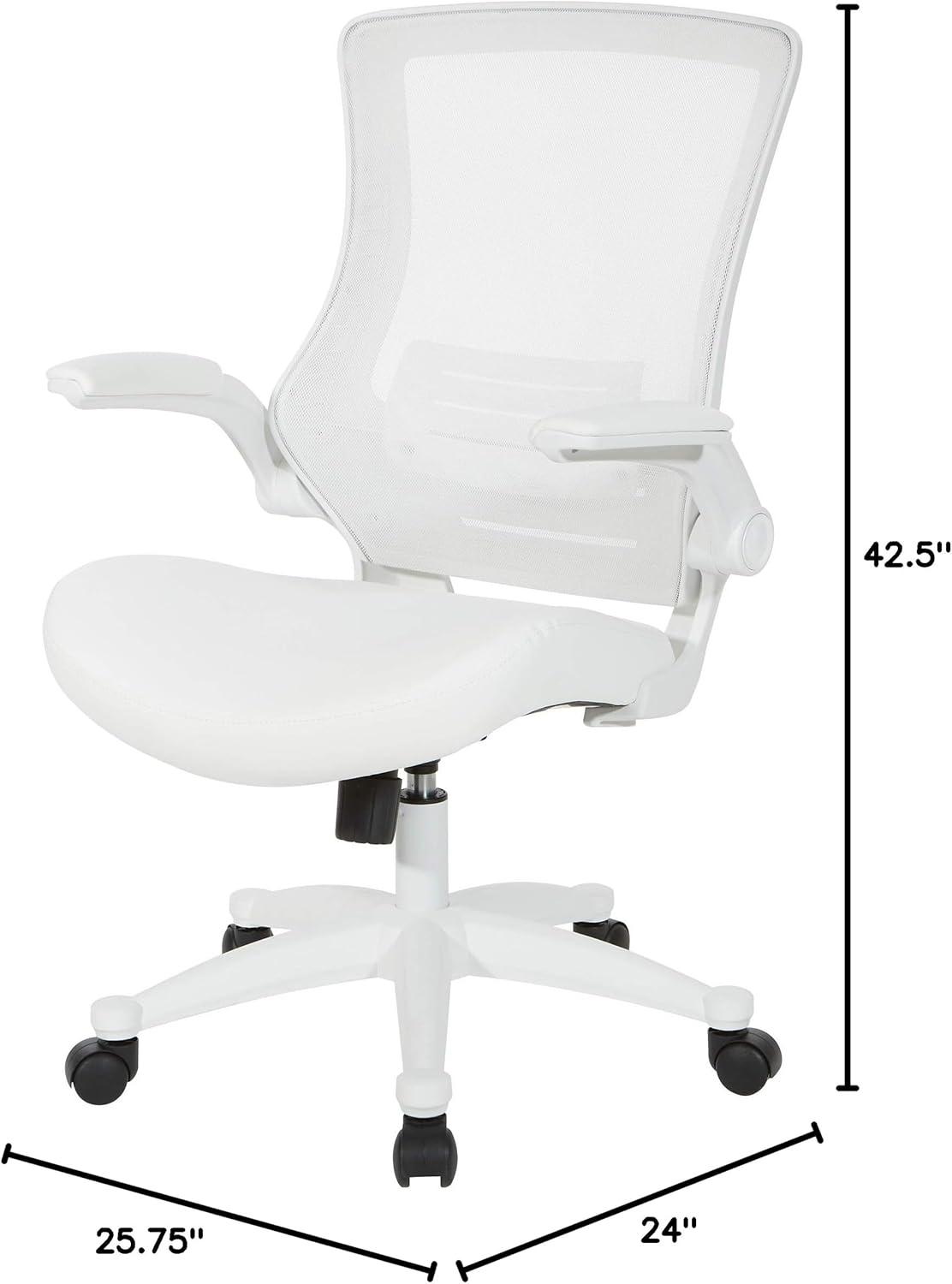 White Screen Back Manager's Chair in White Faux Leather