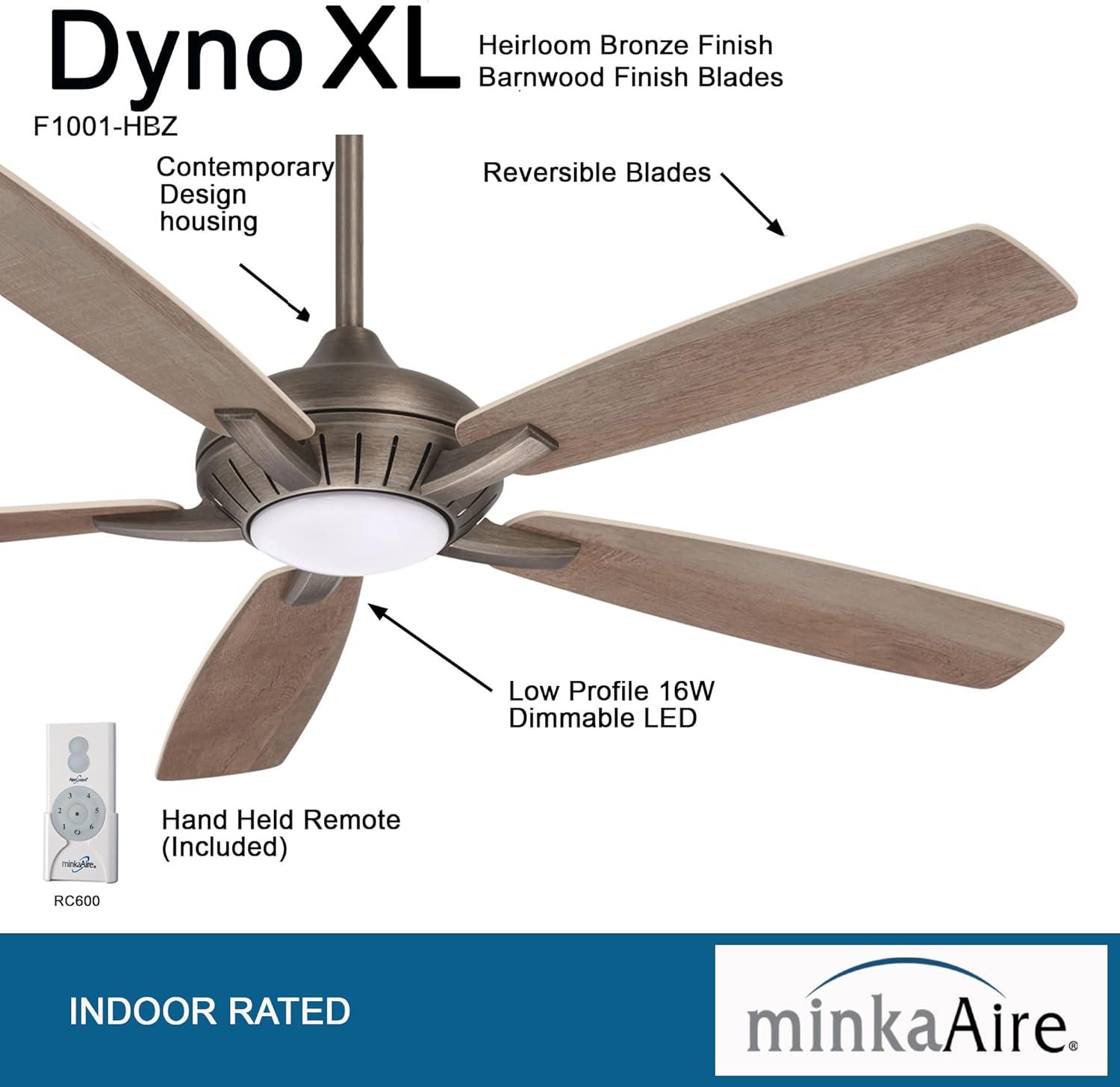 60" Minka Aire Modern Indoor Ceiling Fan with LED Light Remote Control Heirloom Bronze for Living Room Bedroom Family Dining Home