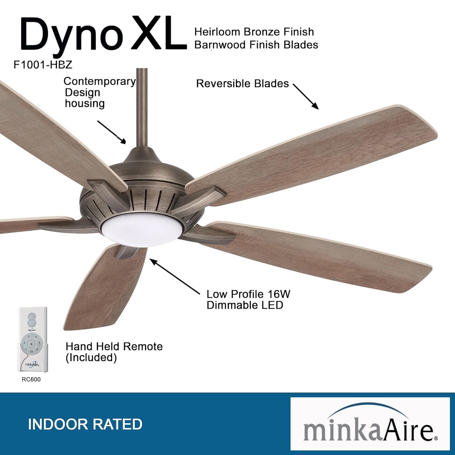 60" Minka Aire Modern Indoor Ceiling Fan with LED Light Remote Control Heirloom Bronze for Living Room Bedroom Family Dining Home