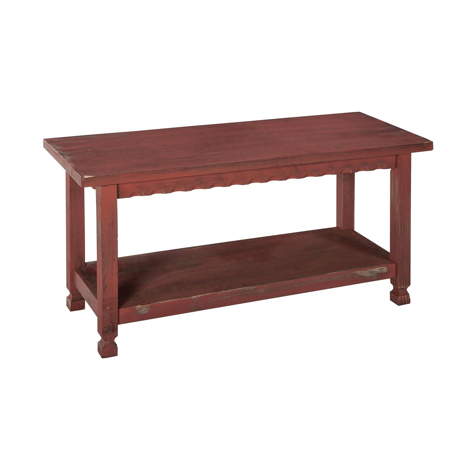 Country Cottage Bench, Red Antique