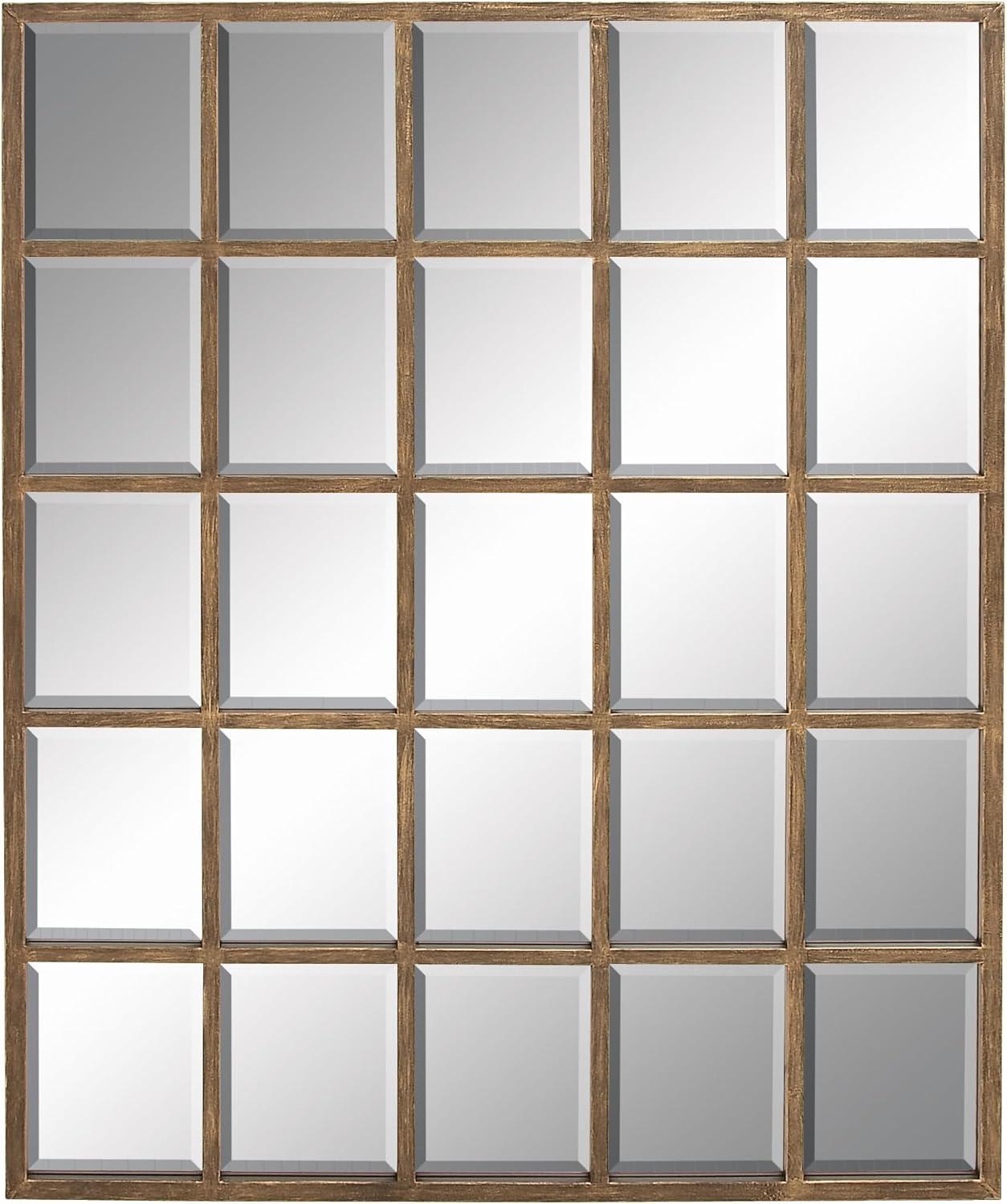 Bronze Reflections 56" Geometric Window Pane Wall Mirror