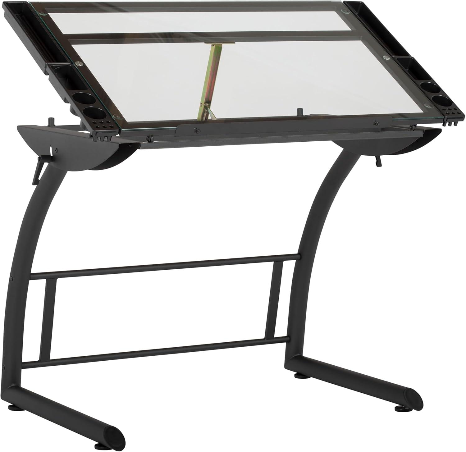 Inbox Zero Cournoyer Glass Drafting Table