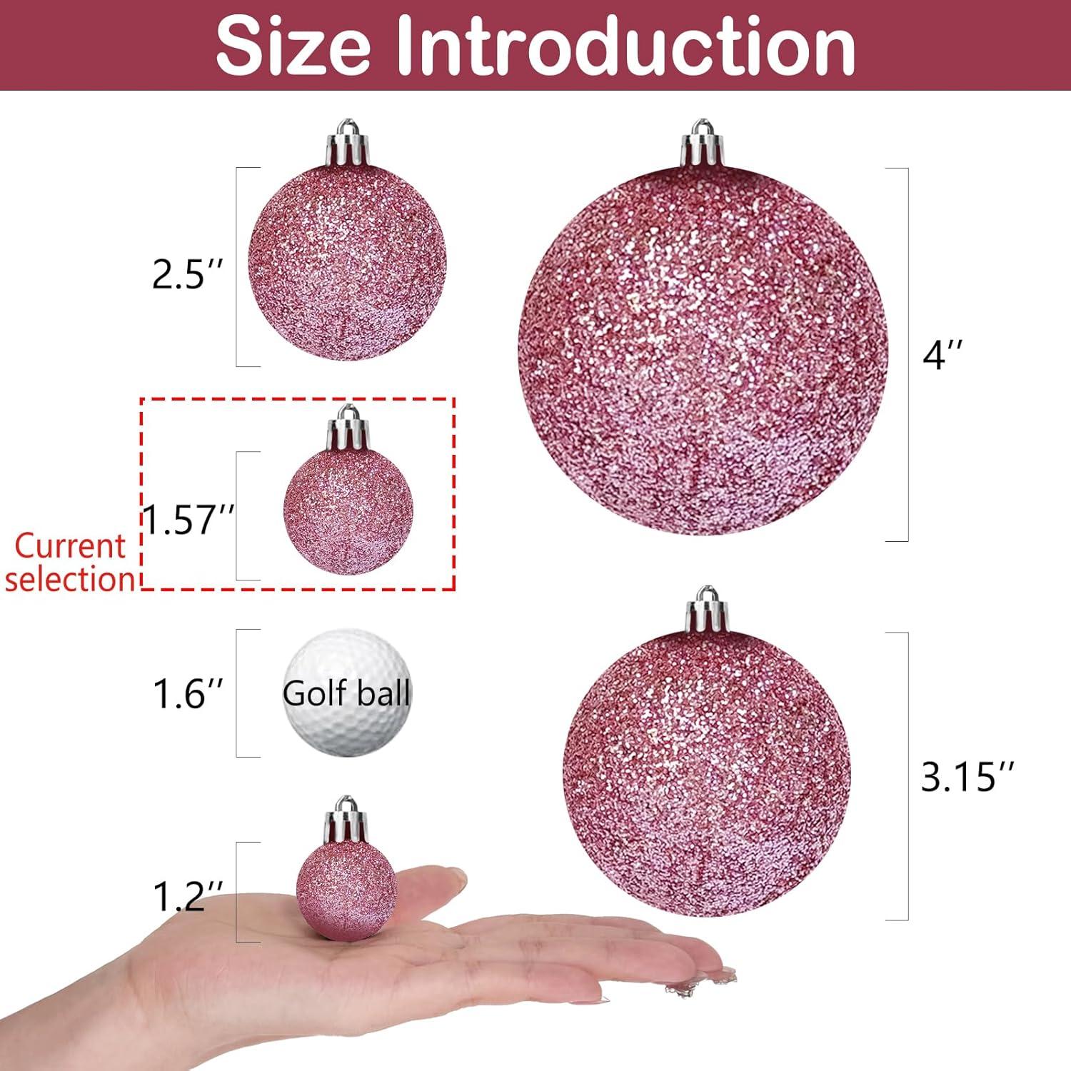 Fuebueo 24Pcs Christmas Balls Ornaments Shatterproof Hanging Ball for Holiday Wedding Party