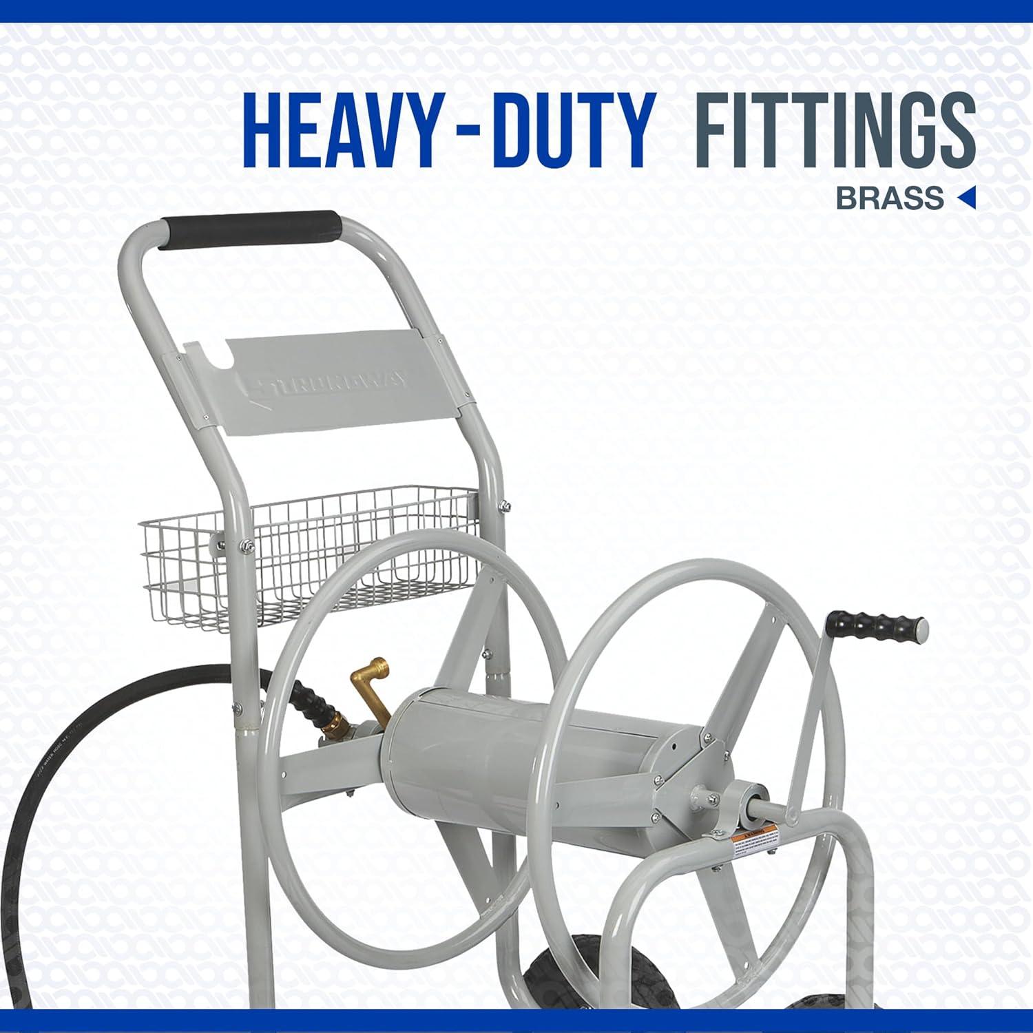 Heavy-Duty Steel Garden Hose Reel Cart with 400ft Capacity