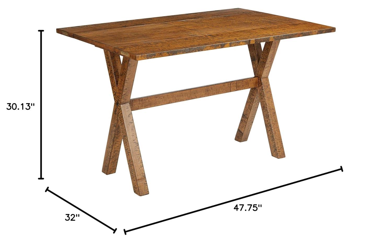 OSP Home Furnishings McKayla Flip Top Table in Distressed Brown Finish