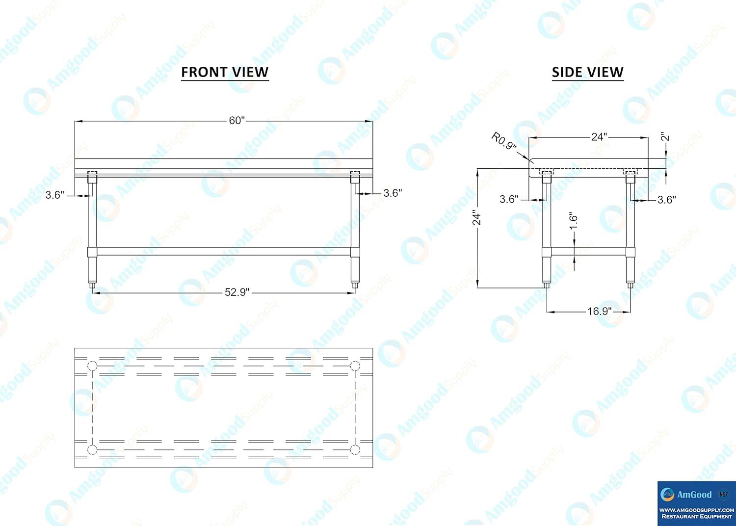 Stainless Steel Equipment Stand - Heavy Duty, Commercial Grade, with Undershelf, NSF Certified