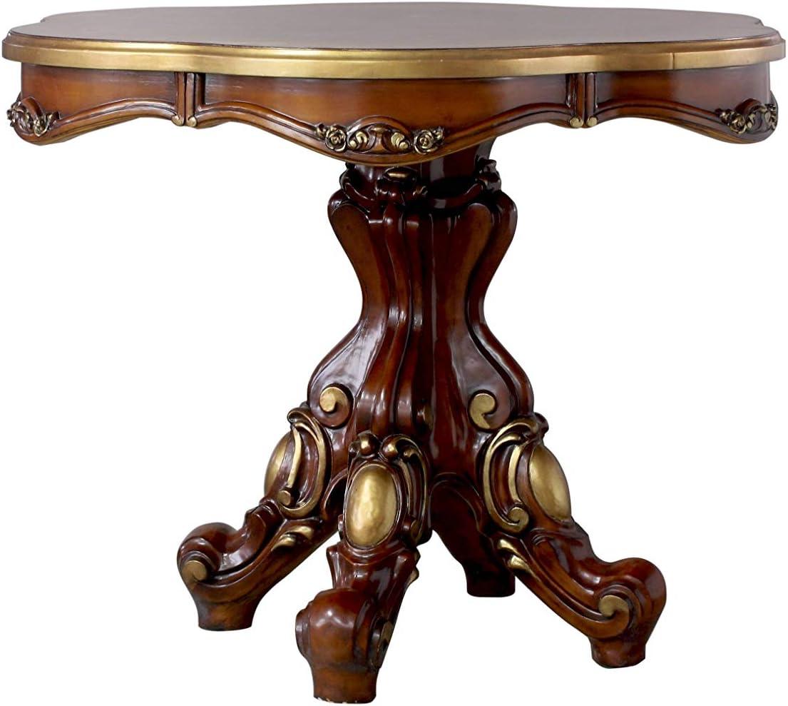 Acme Furniture 48" Picardy Accent Table Honey Oak: Elegant Scrollwork, No Assembly, Spot Clean, Wood Frame