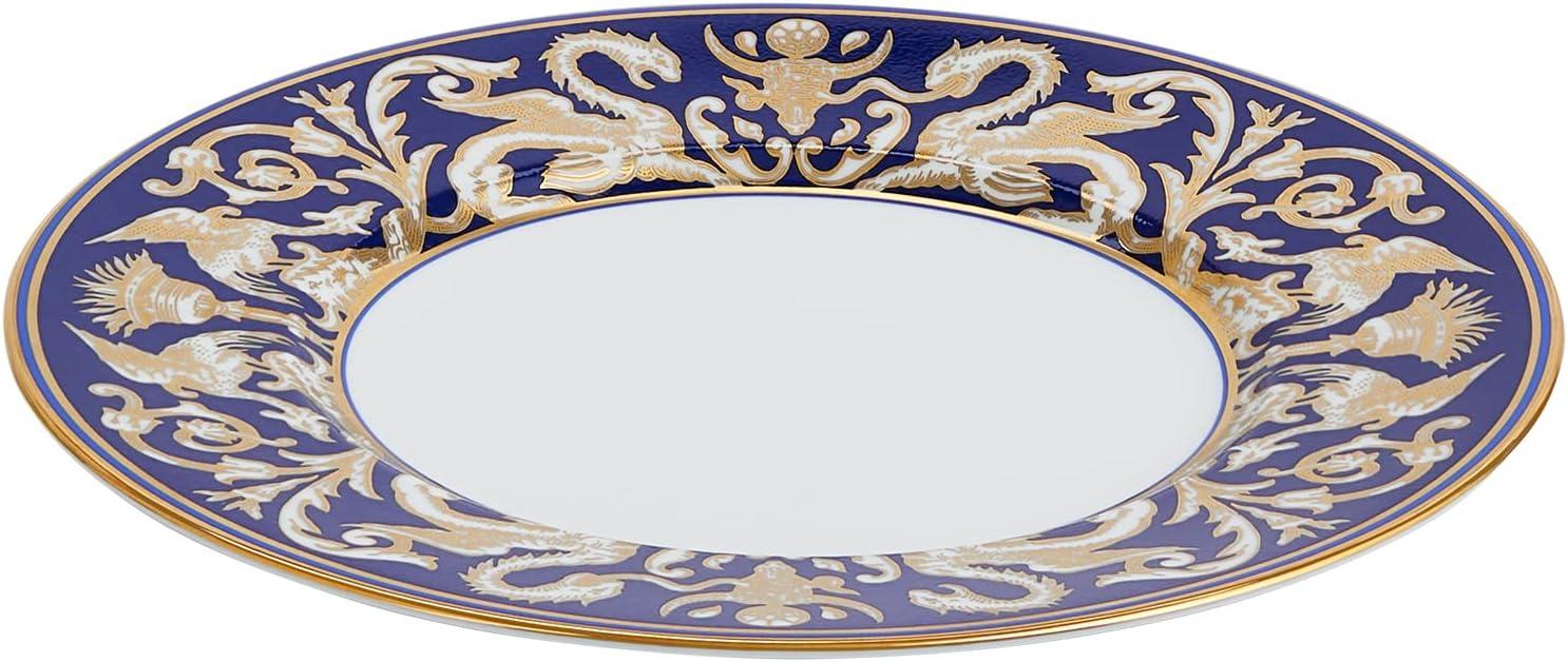 Renaissance Gold and Blue Porcelain Salad Plate 9"