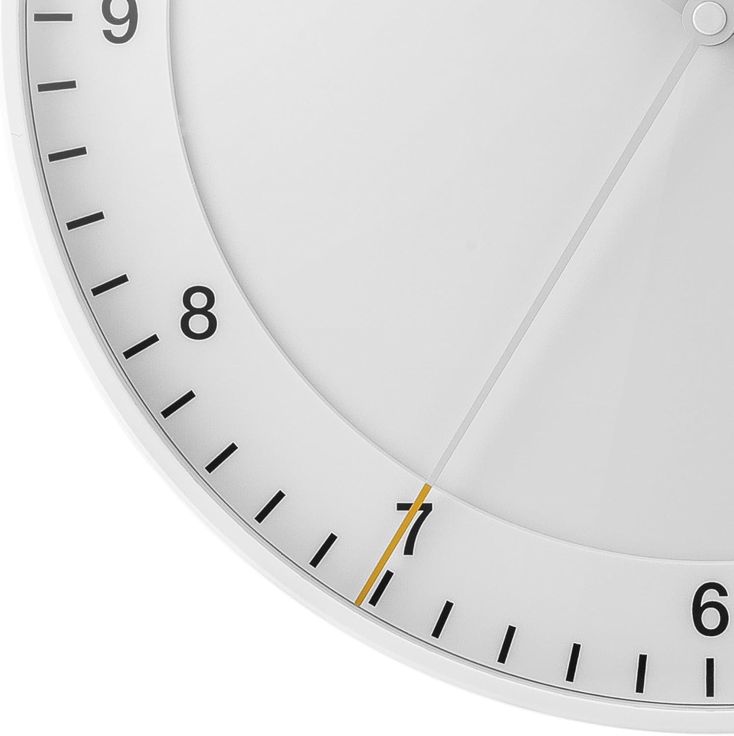 Braun 30cm White Silent Sweep Wall Clock with Glass Lens