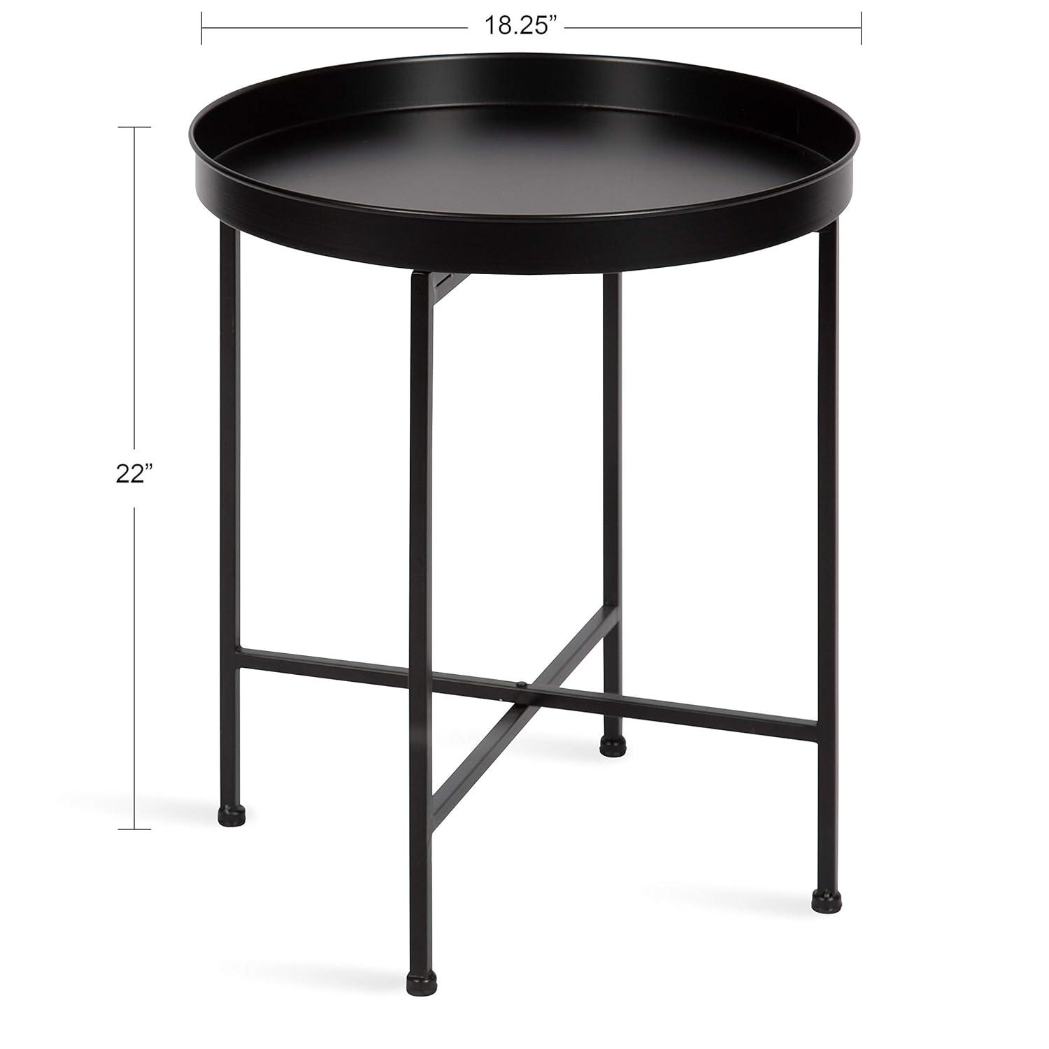 Kate and Laurel Celia Round Metal Side Table, 18.25x18.25x22, Silver