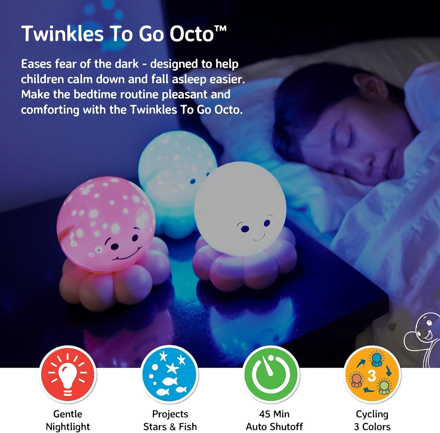 Cloud B Twinkles To Go Color Changing Octo LED Night Light, Blue