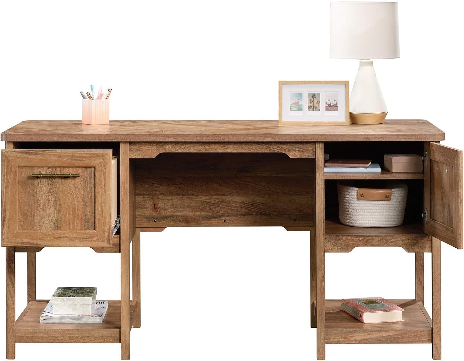 Sindoori Mango Wood Desk with Drawers and Filing Cabinet