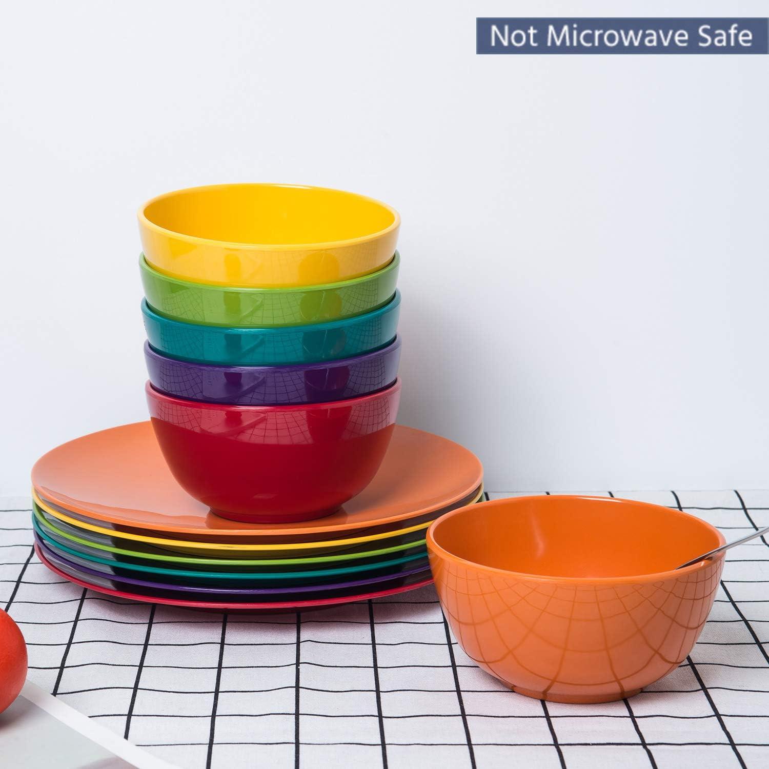 Rainbow Melamine 6-Piece Assorted Color Bowl Set