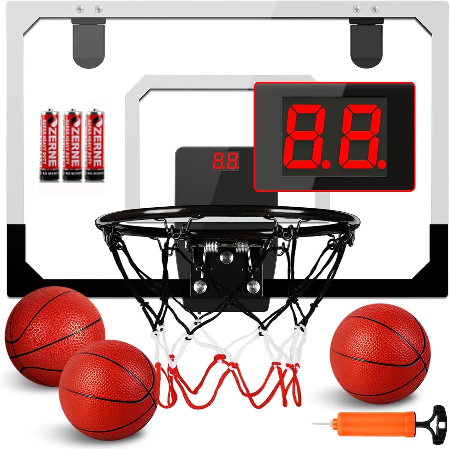 Pro Room Basketball Hoop Over The Door - Wall Mounted Basketball Hoop Set with Complete Accessories - Indoor Basketball Hoop for Kids & Adults