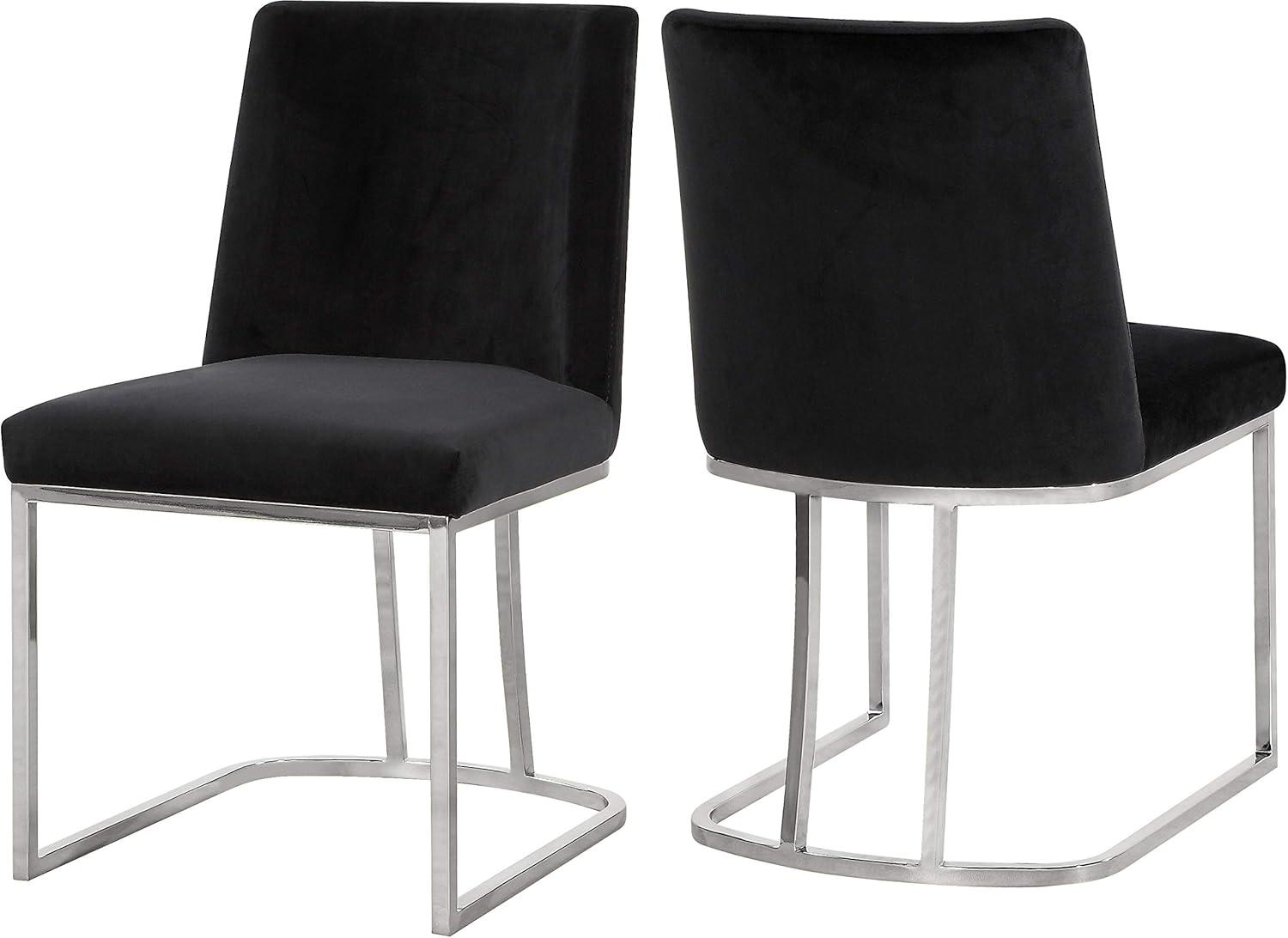 Meridian Furniture Heidi Black Velvet Dining Chair (Set of 2)