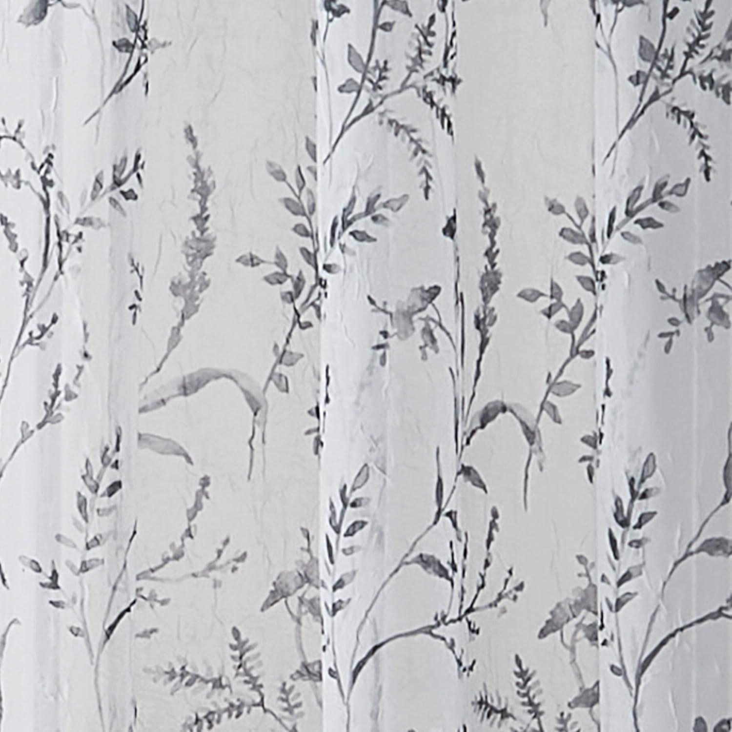 CHF Santa Barbara 84" Curtain Panel, Floral, Gray, Adult