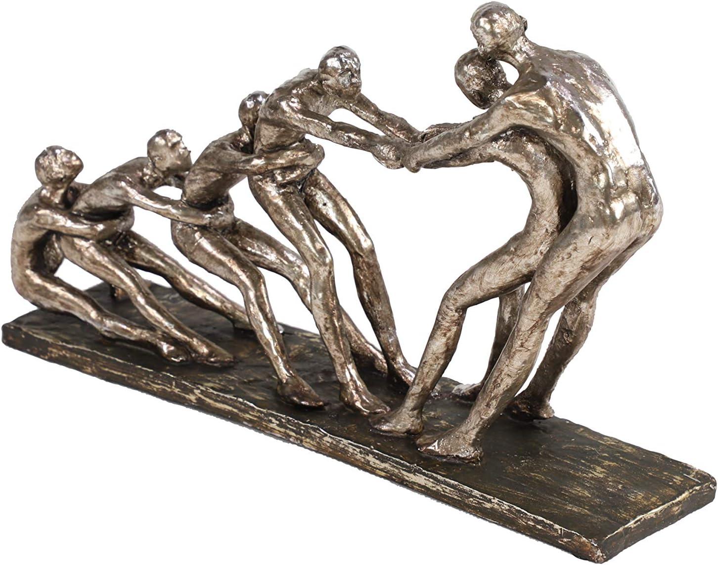 13" x 8" Silver Polystone People Sculpture, by DecMode