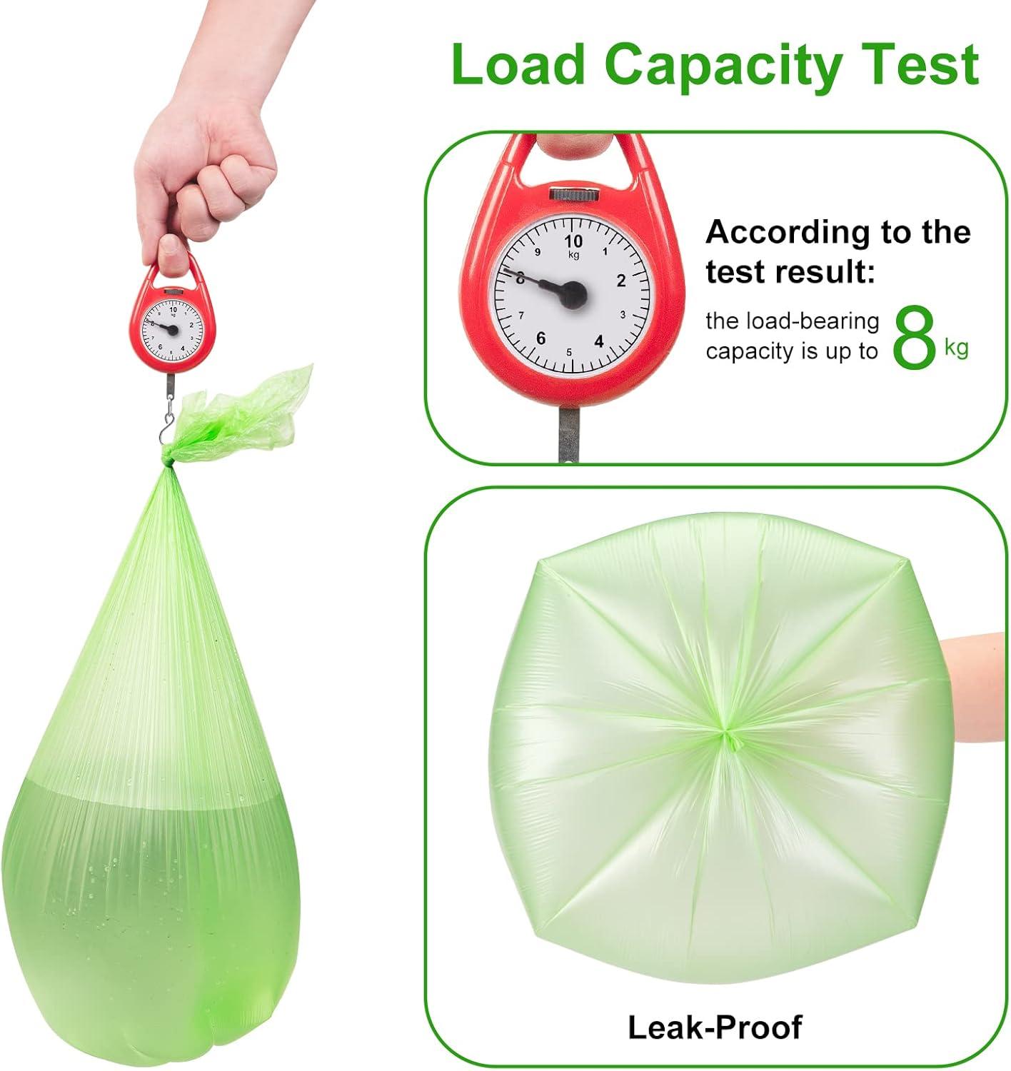Green Biodegradable 4 Gallon Trash Bags, 200 Count