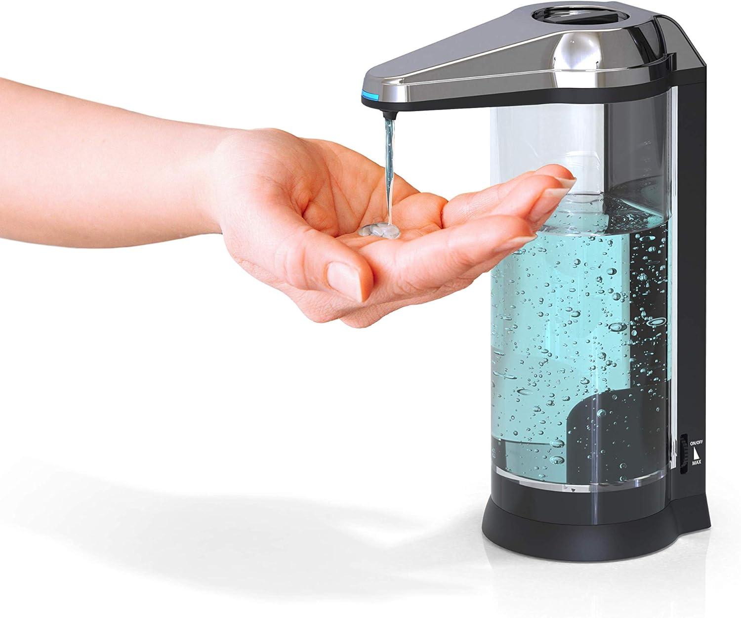 Touchless Chrome and Black Automatic Soap Dispenser