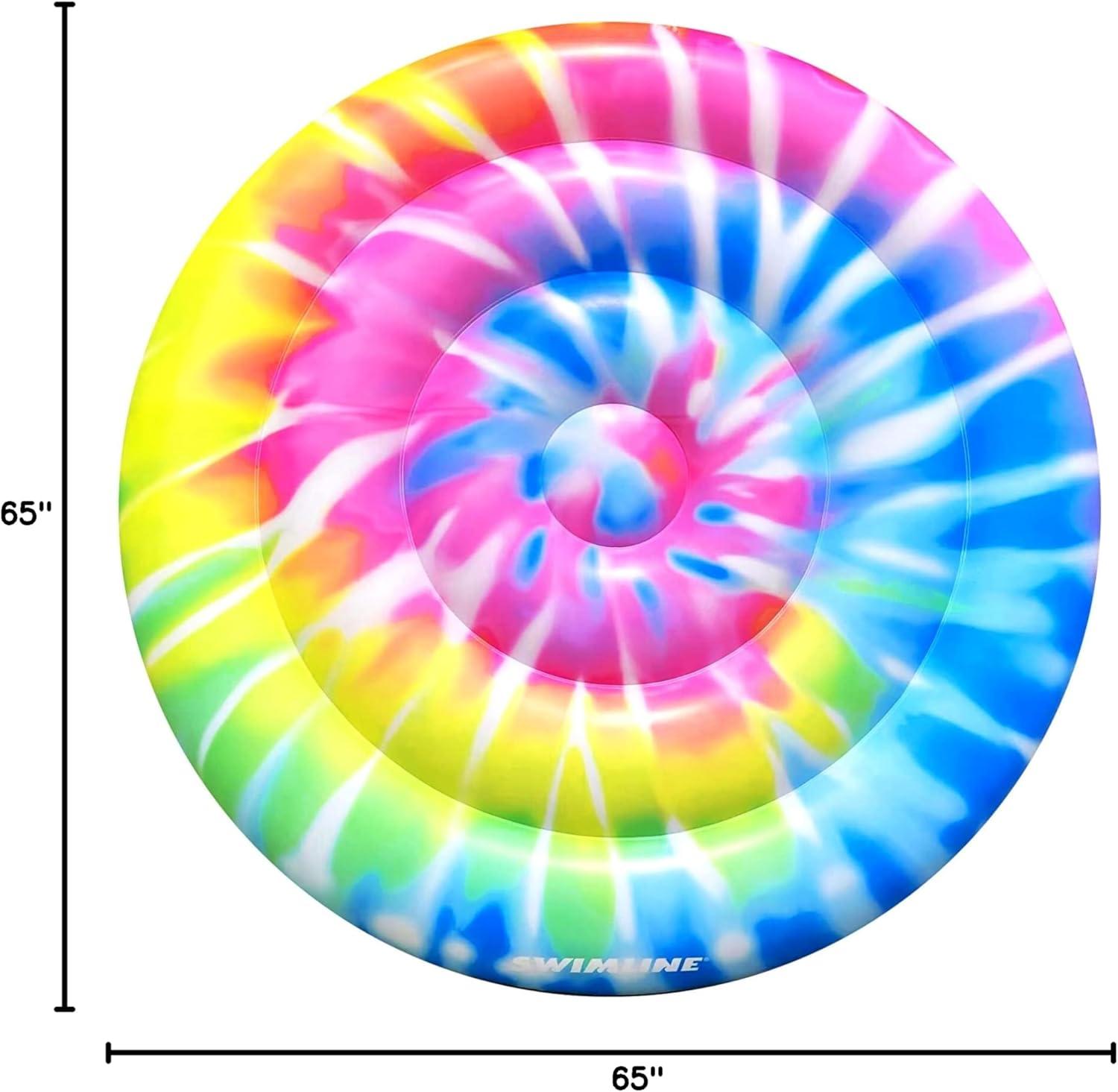 65-Inch Multicolor Tie Dye Inflatable Floating Island