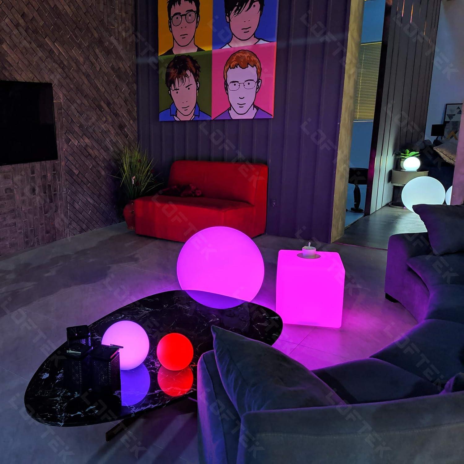 LOFTEK 20-inch LED Large Dimmable Light Ball: RGB 16 Color Changing Glow Ball with Remote Control, Waterproof Floating Pool Lights, Rechargeable for Nursery, Pool, Garden Decor