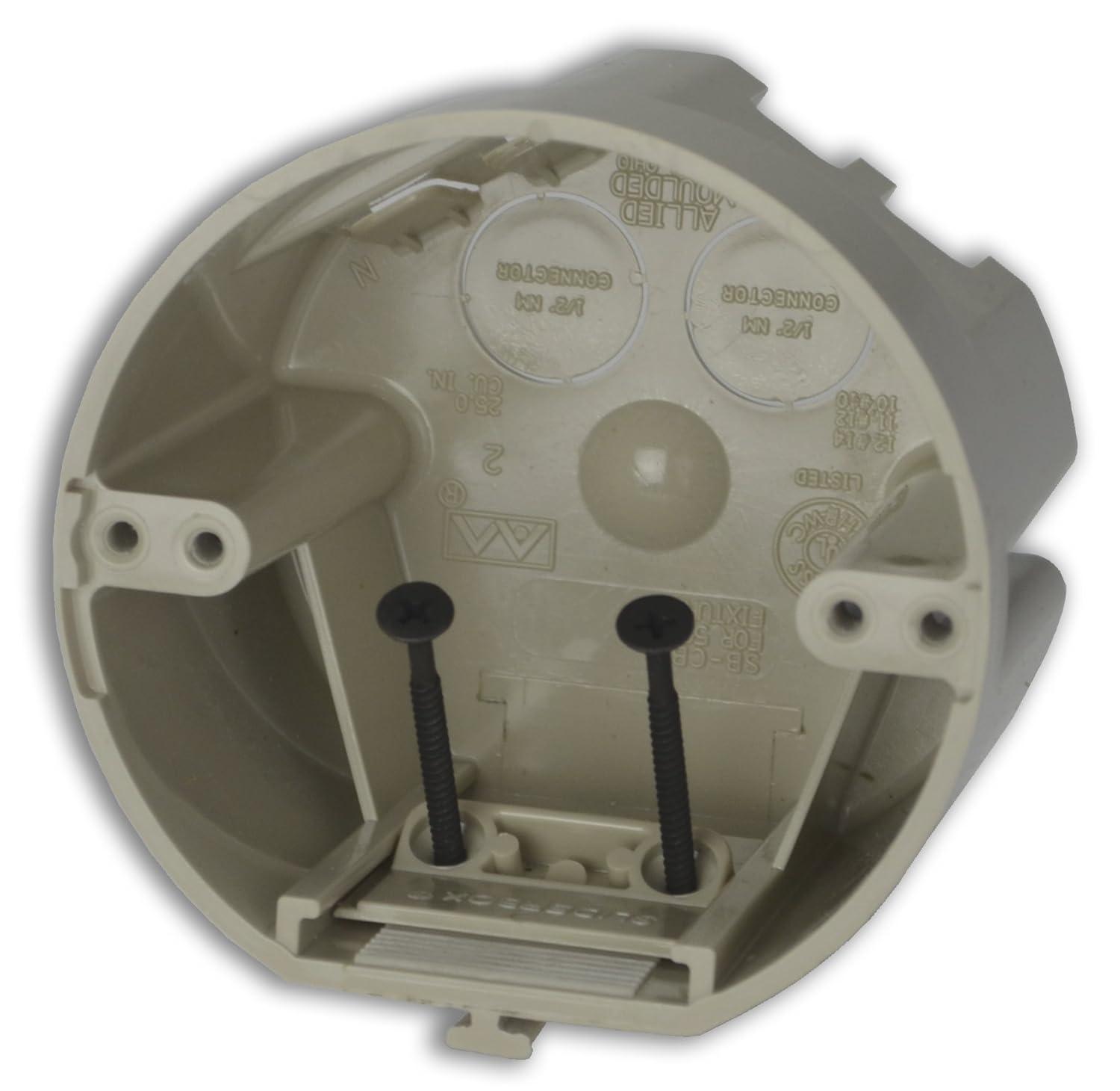 Allied Moulded SliderBox 25 cu in Round Polycarbonate 4 gang Junction Box Beige