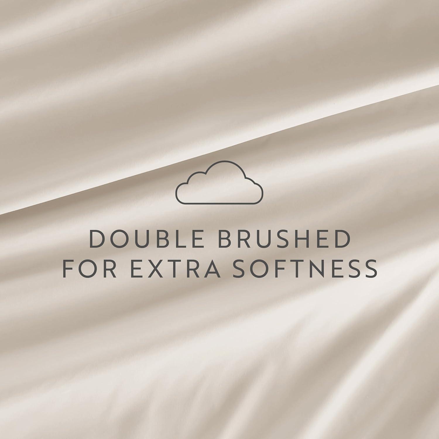 6-Piece Ivory Solid Microfiber Twin Sheet Set